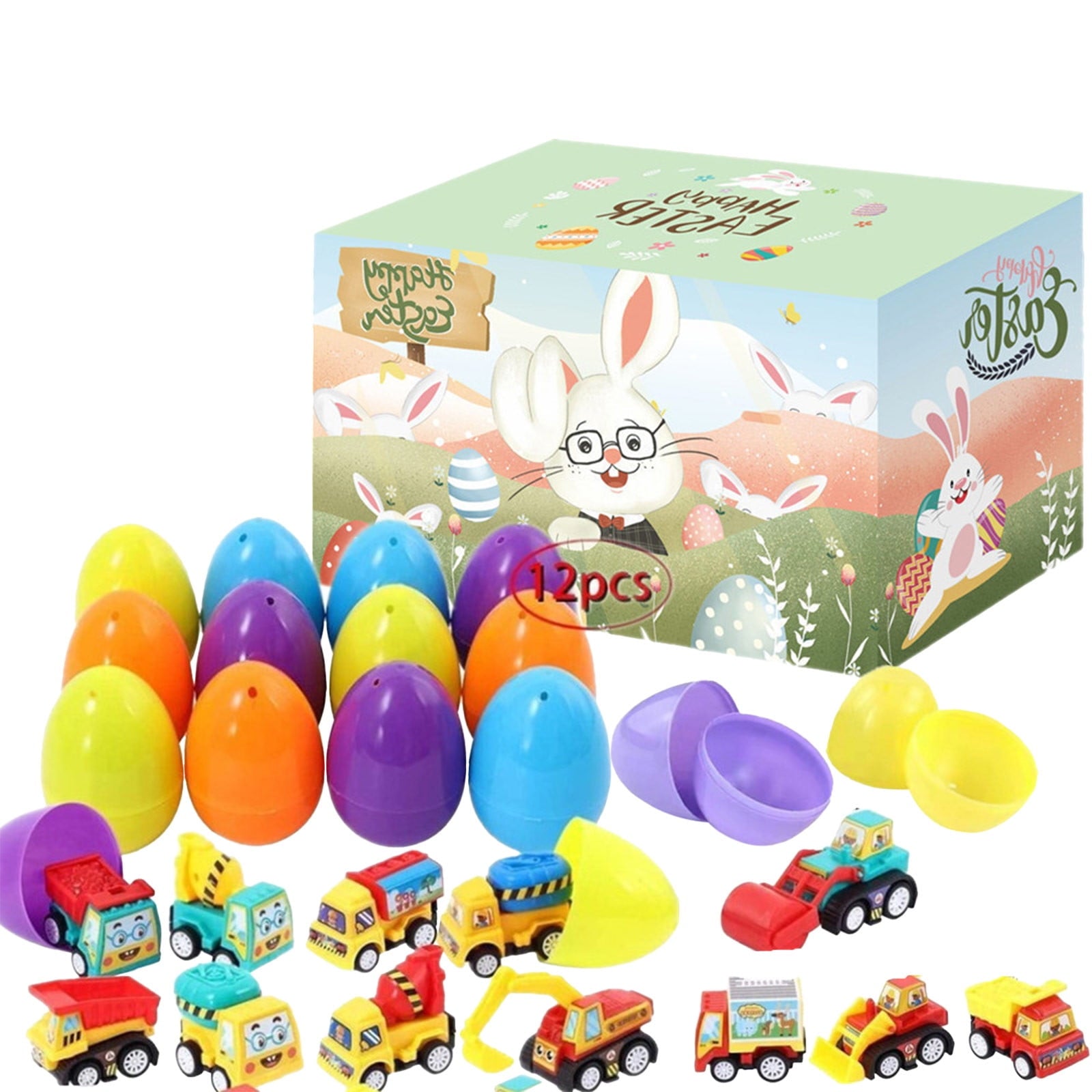 MeetYTOYS 24 Pack Prefilled Easter Eggs -Christmas Gifts Toy Filled Bulk Plastic Eggs for Kids, Bulk Prefilled Easter Eggs Toys