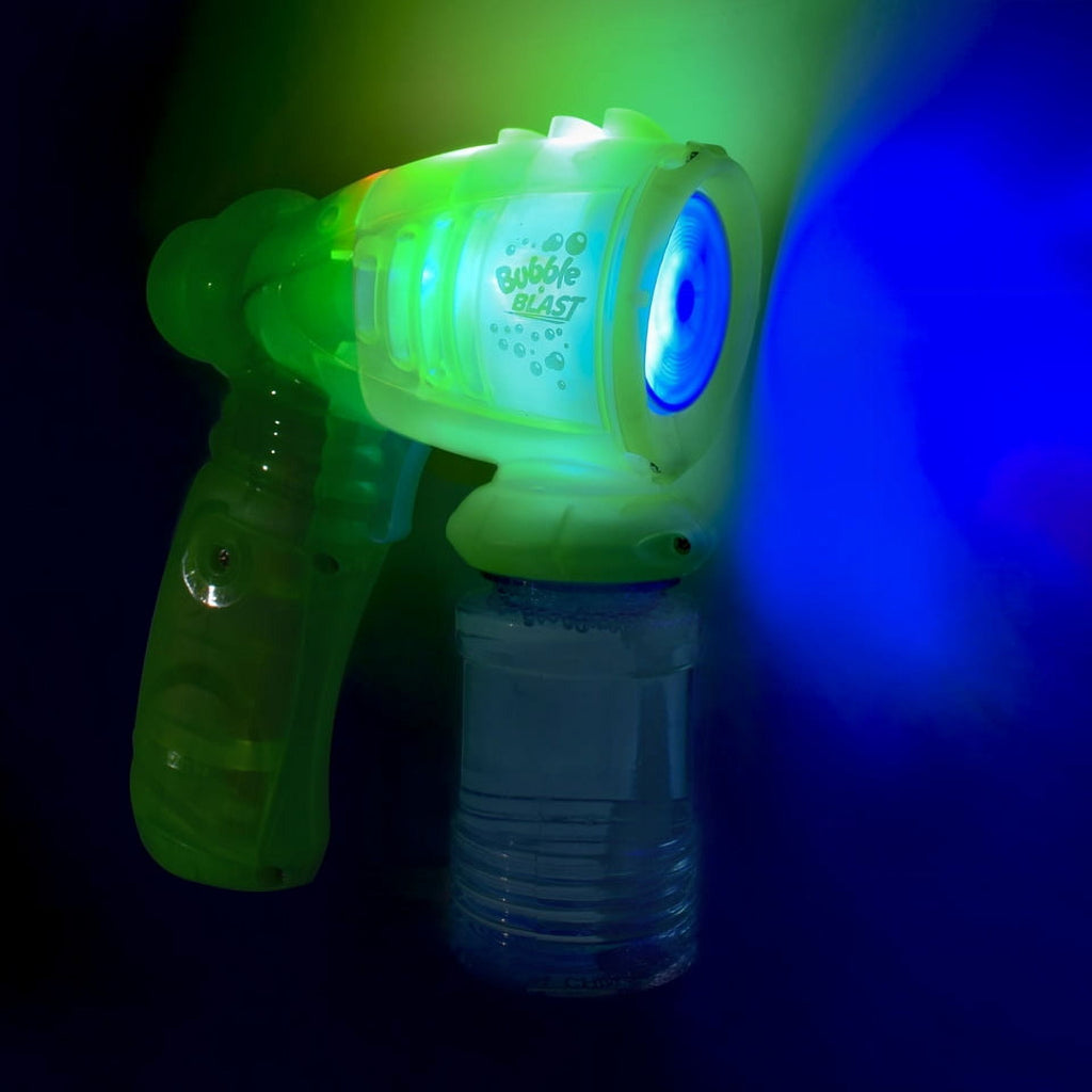 Play Day Light up Bubble Blaster - Green, 4oz Solution, Children Ages 3+