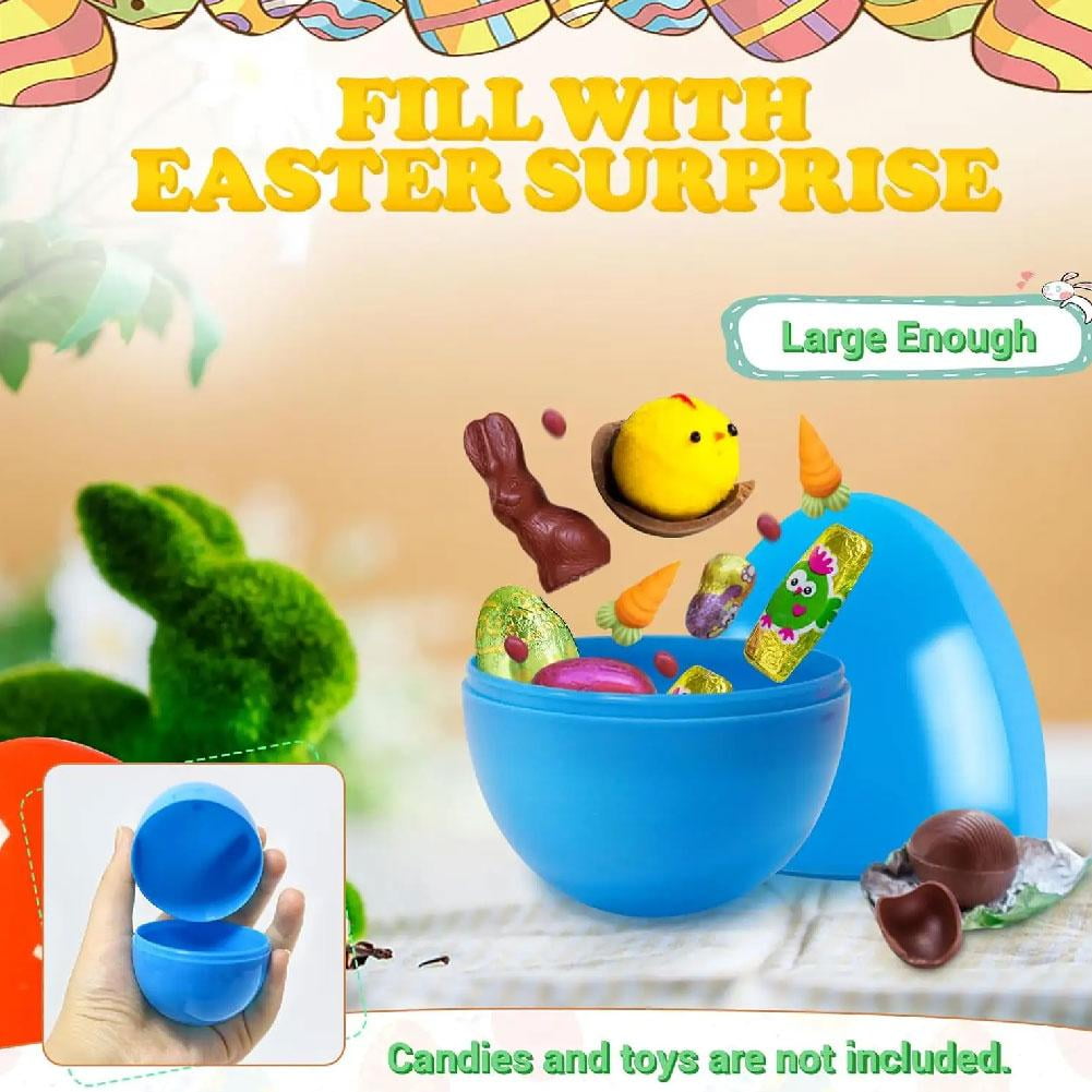 NOVELAR Assorted Color Plastic Easter Eggs, 2.36 in Long, Lightweight for Easy Handling, Ideal for Filling with Candy and Small Gifts for Celebrations