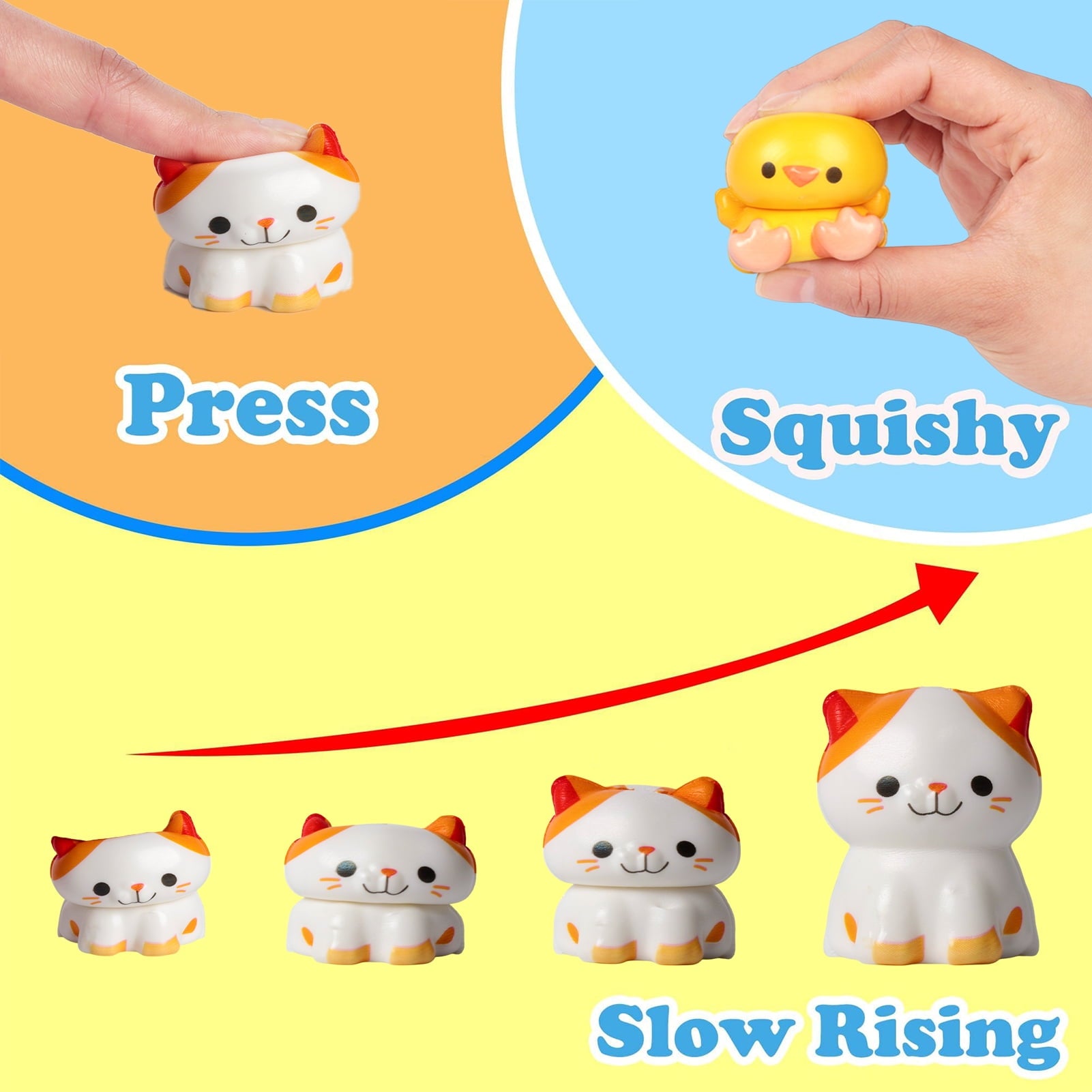 KiddiTouch 12 Pack Prefilled Easter Eggs Squishy Toys for Basket Stuffers, Slow Rising Stress Squishies for Goodie Bag Stuffer for Kids Birthday