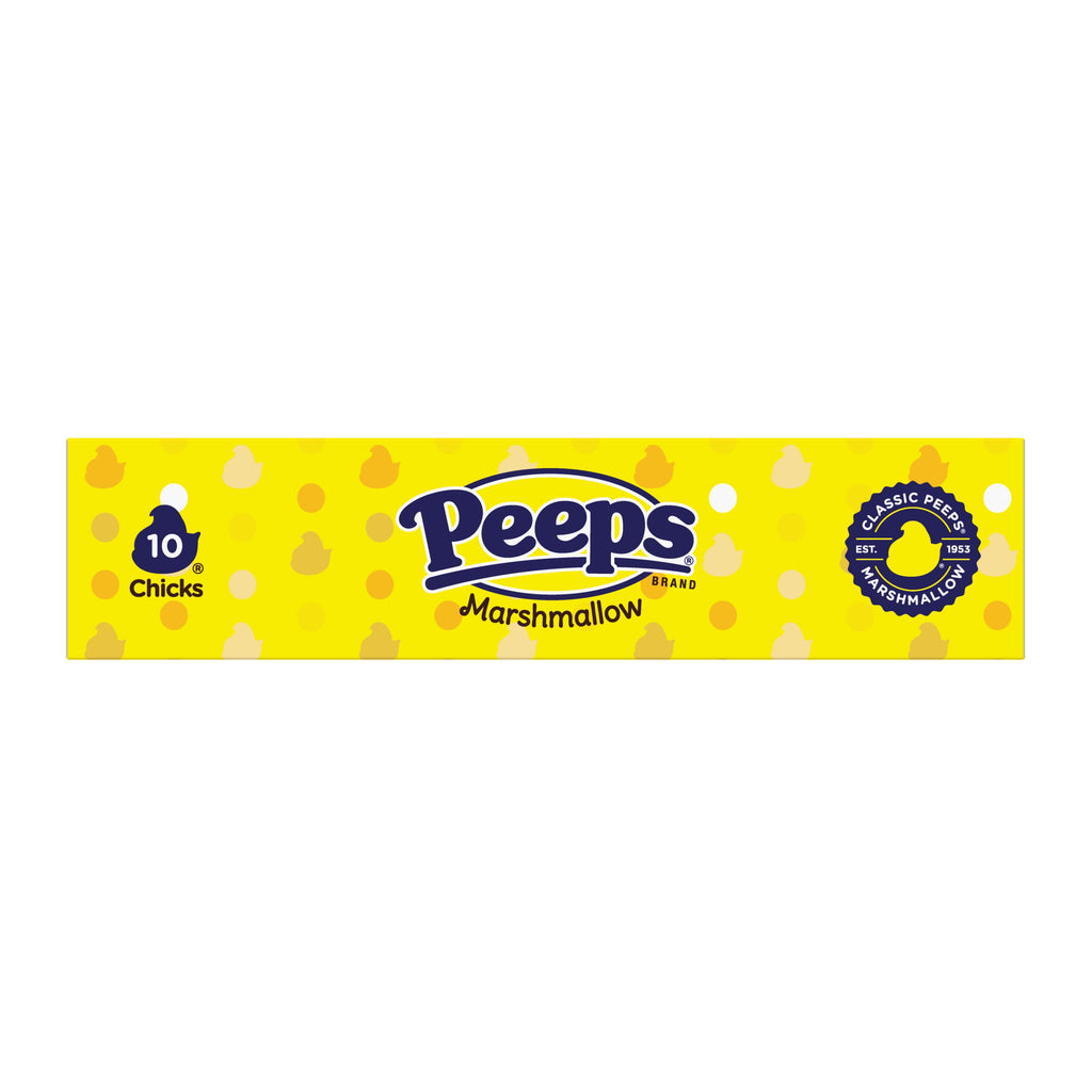 PEEPS Yellow Marshmallow Chicks, Easter Candy - 10 Count (3.0 Ounces)