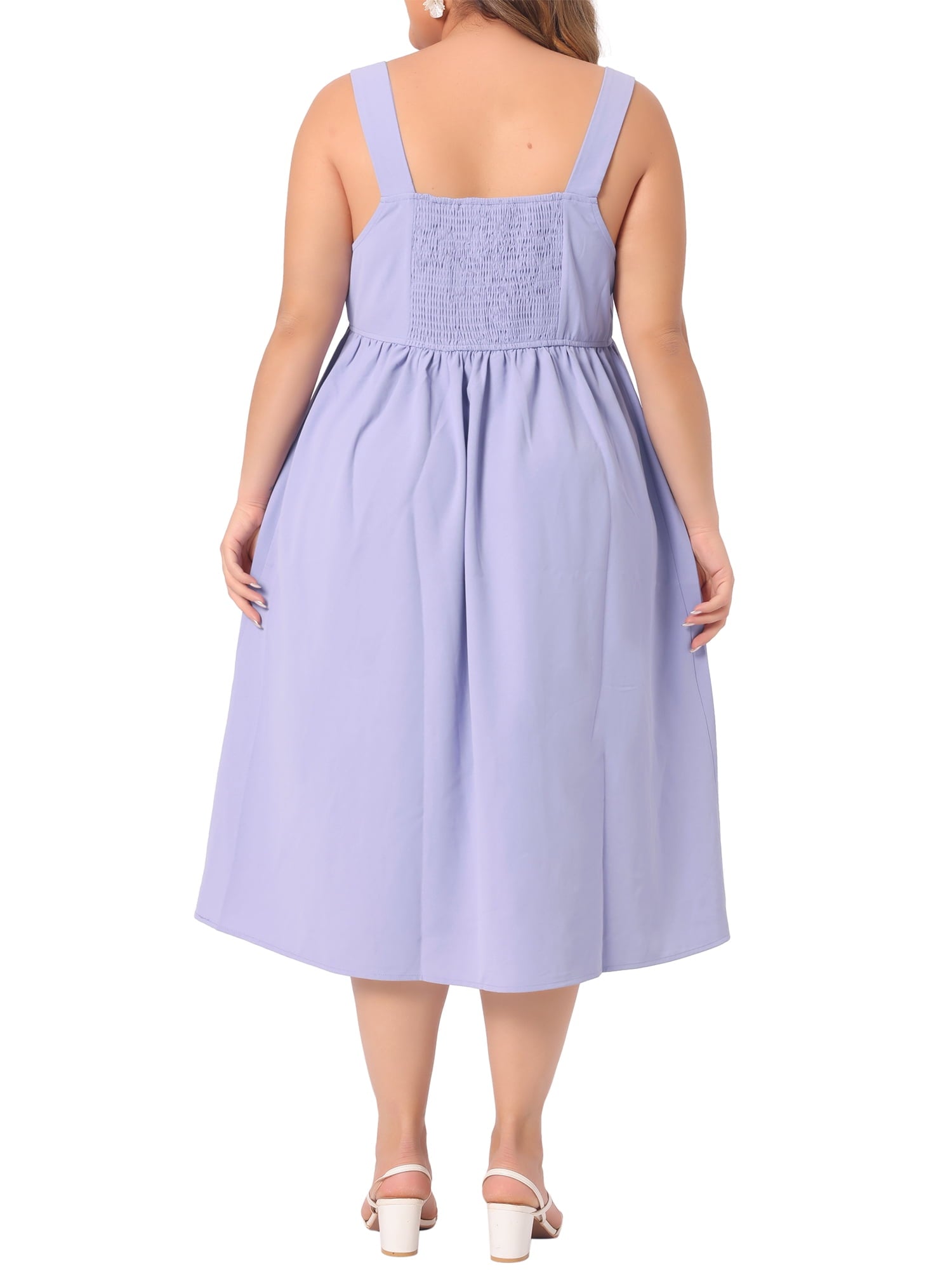 Agnes Orinda Women's Plus Size Easter Cami Dress Flowy Midi Spring Summer Dresses with Cute Bow 2X Purple