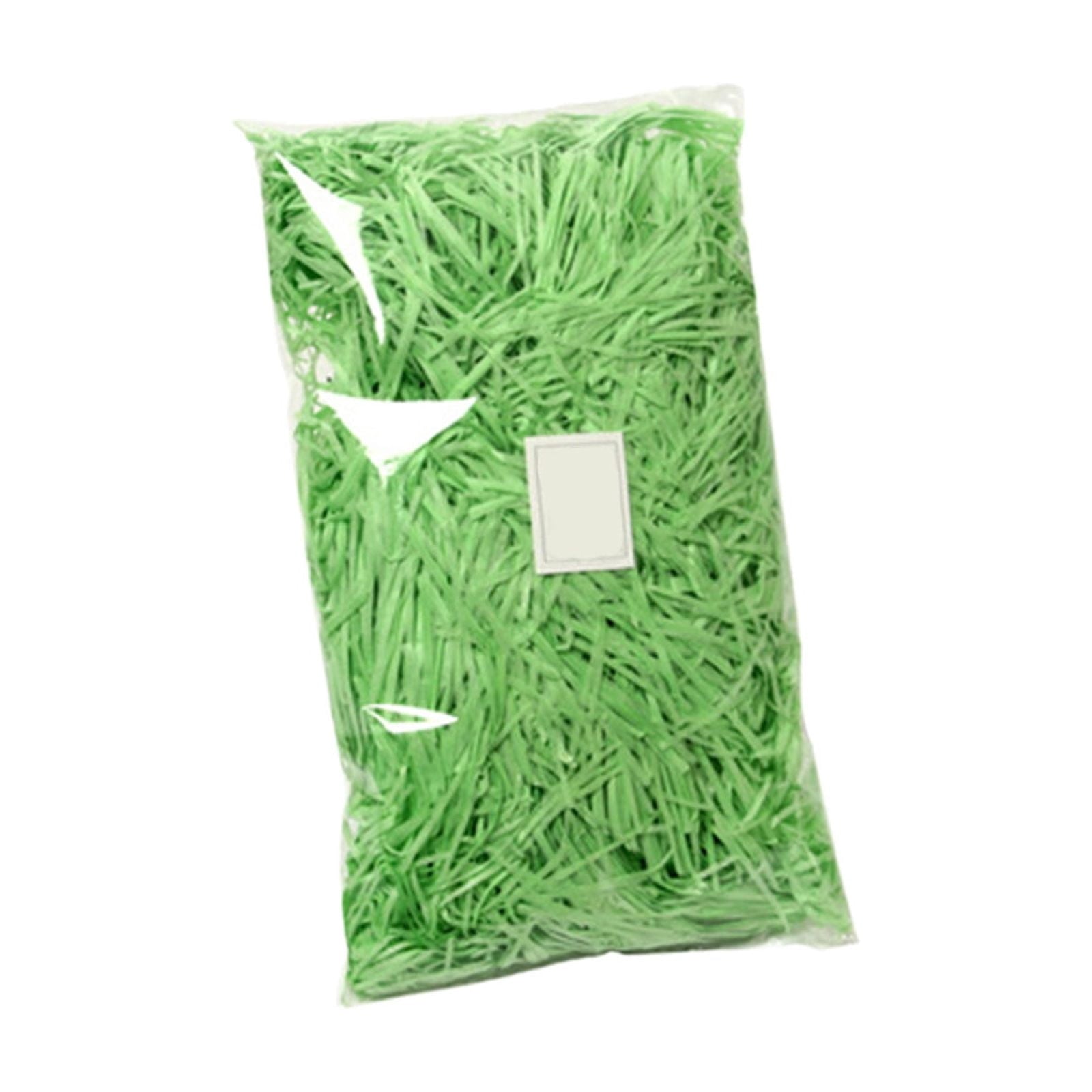 Gumesh Easter Grass Basket Filler - Shredded Paper Filler, Green Raffia for Easter Egg Decorations & Gift Wrapping Stuffing，500g