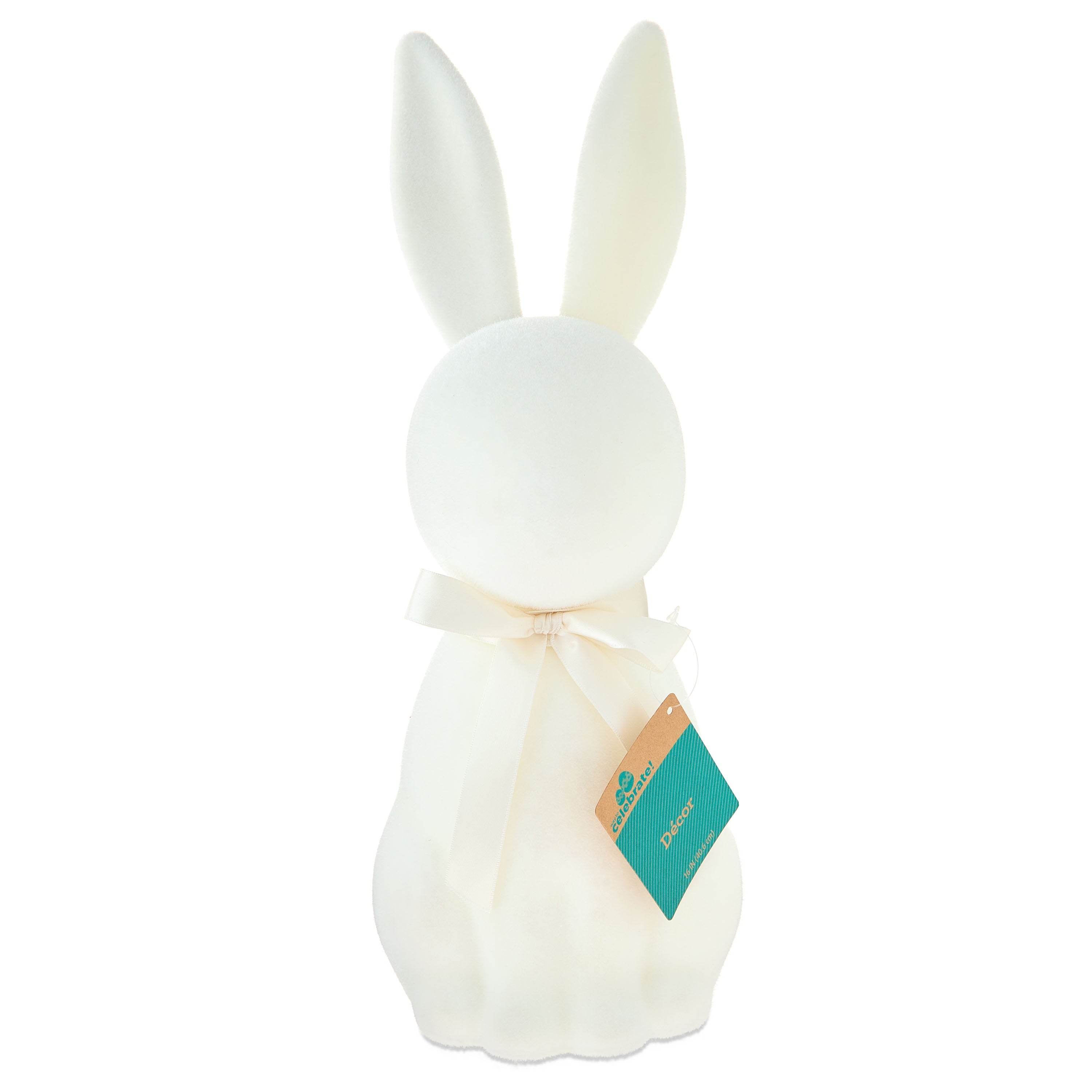 Flocked Bunny Tabletop Decoration, Cream, 16", Easter by Way To Celebrate