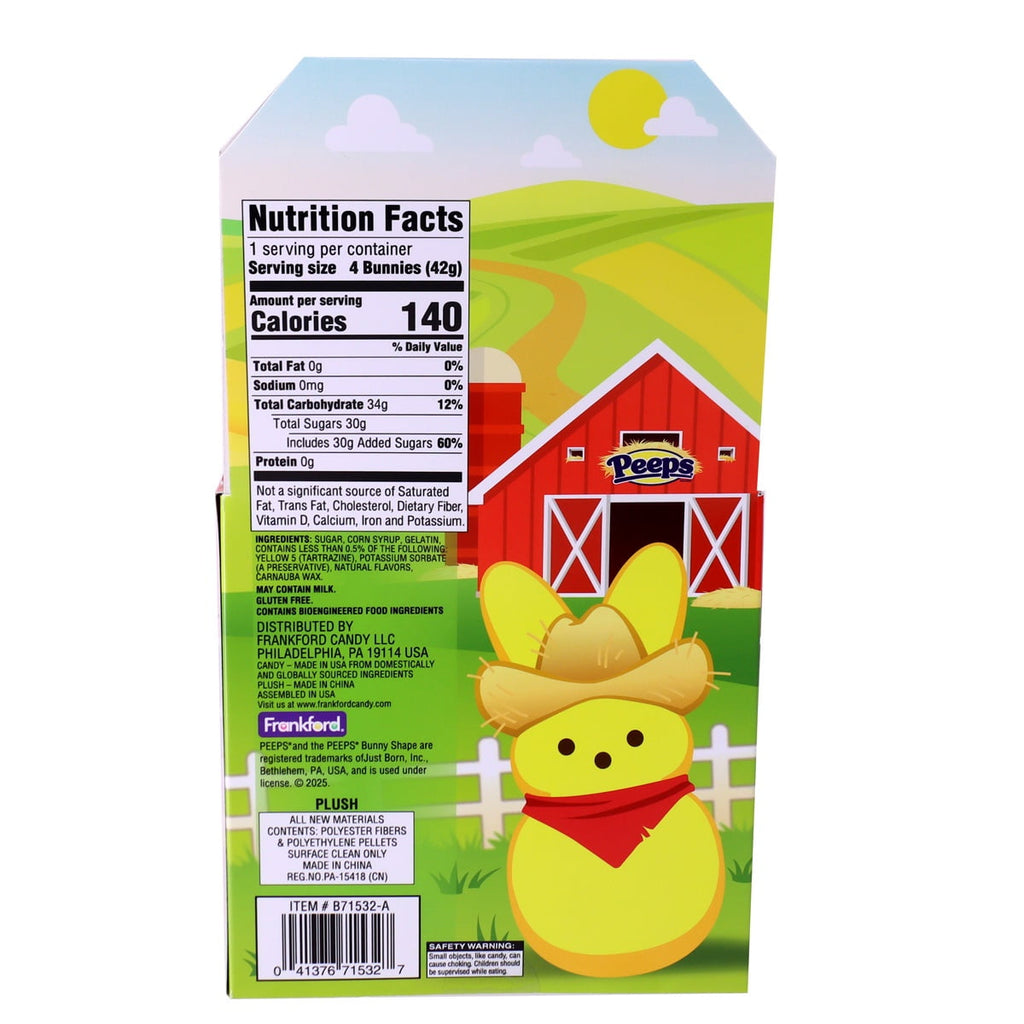 Frankford Peeps Easter Bunny Plush Farm House Gift Set with Marshmallow Bunnies 1.5oz