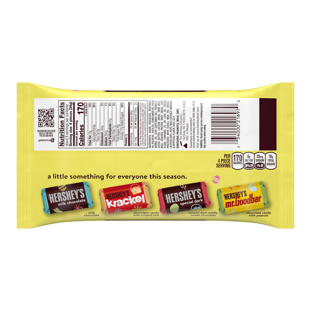 Hershey's Miniatures Assorted Chocolate, Easter Candy Individually Wrapped, Bag, 9.9 oz