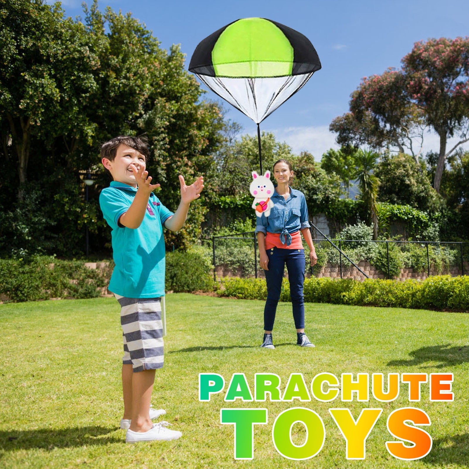 Werulen Easter ParachuteToys, 6 Pack Plastic Easter Eggs ThrowingToy, Easter Basket Stuffers Fillers ForKidsBoysGirls, Easter Gifts Party Favors Carnival Prizes Classroom Rewards