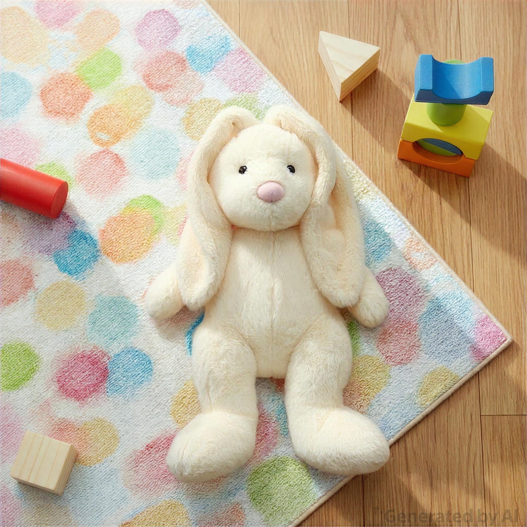 Large Long Ear Bunny Plush, Cream, 21", Easter by Way To Celebrate