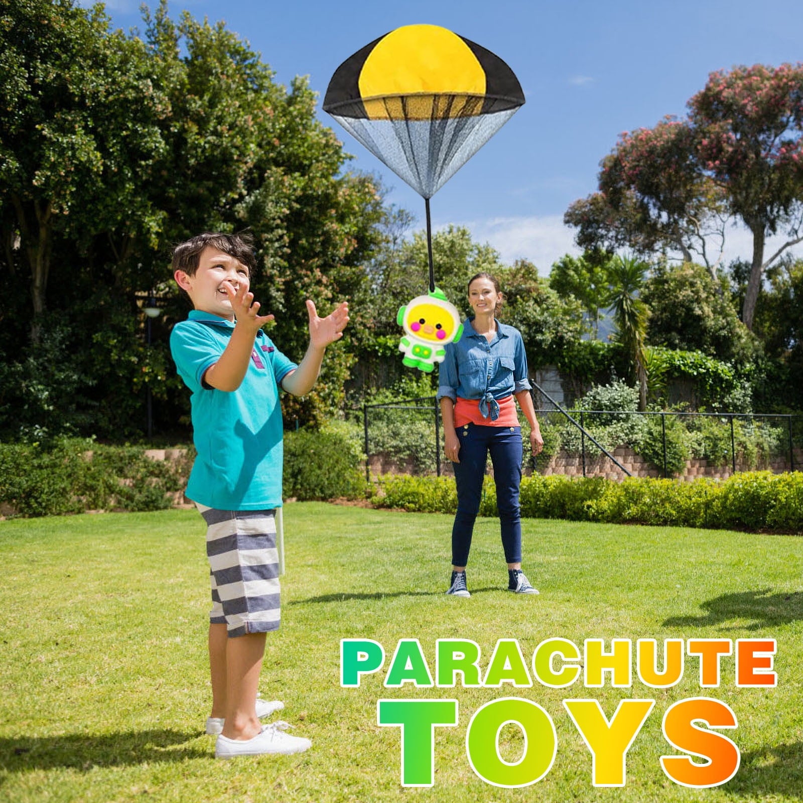 Werulen Easter ParachuteToys, 6 Pack Plastic Easter Eggs ThrowingToy, Easter Basket Stuffers Fillers ForKidsBoysGirls, Easter Gifts Party Favors Carnival Prizes Classroom Rewards