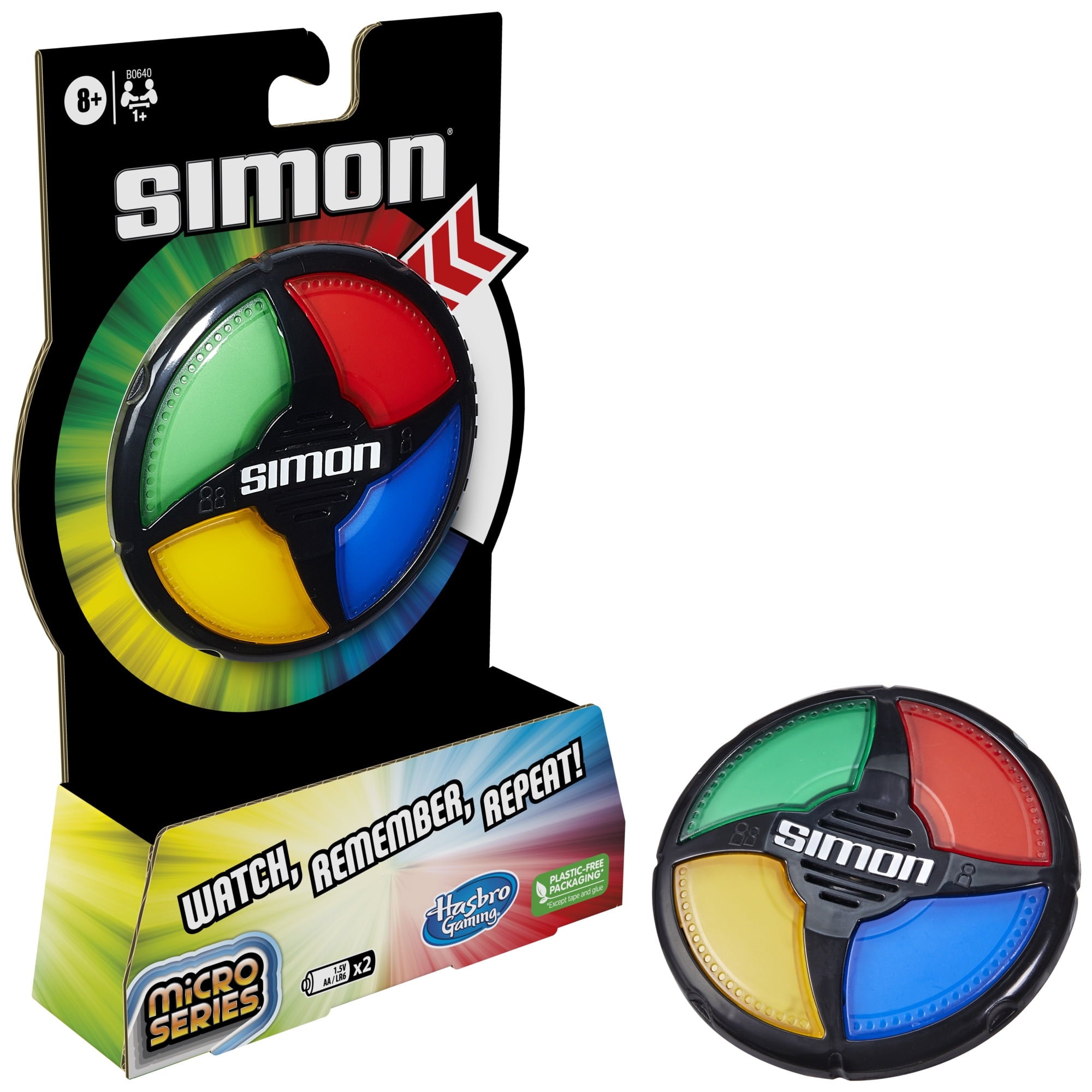 Simon Micro Series Electronic Compact Size Game, Easter Basket Stuffers for Boys and Girls, Age 8+