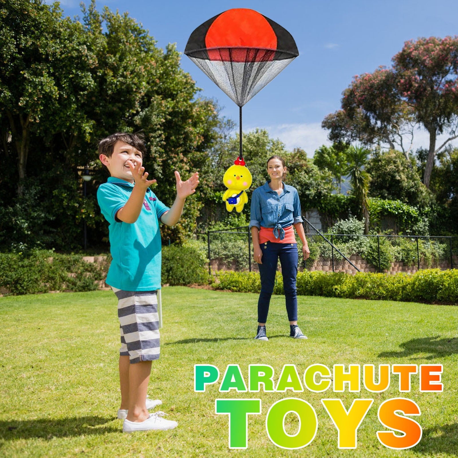 Werulen Easter ParachuteToys, 6 Pack Plastic Easter Eggs ThrowingToy, Easter Basket Stuffers Fillers ForKidsBoysGirls, Easter Gifts Party Favors Carnival Prizes Classroom Rewards