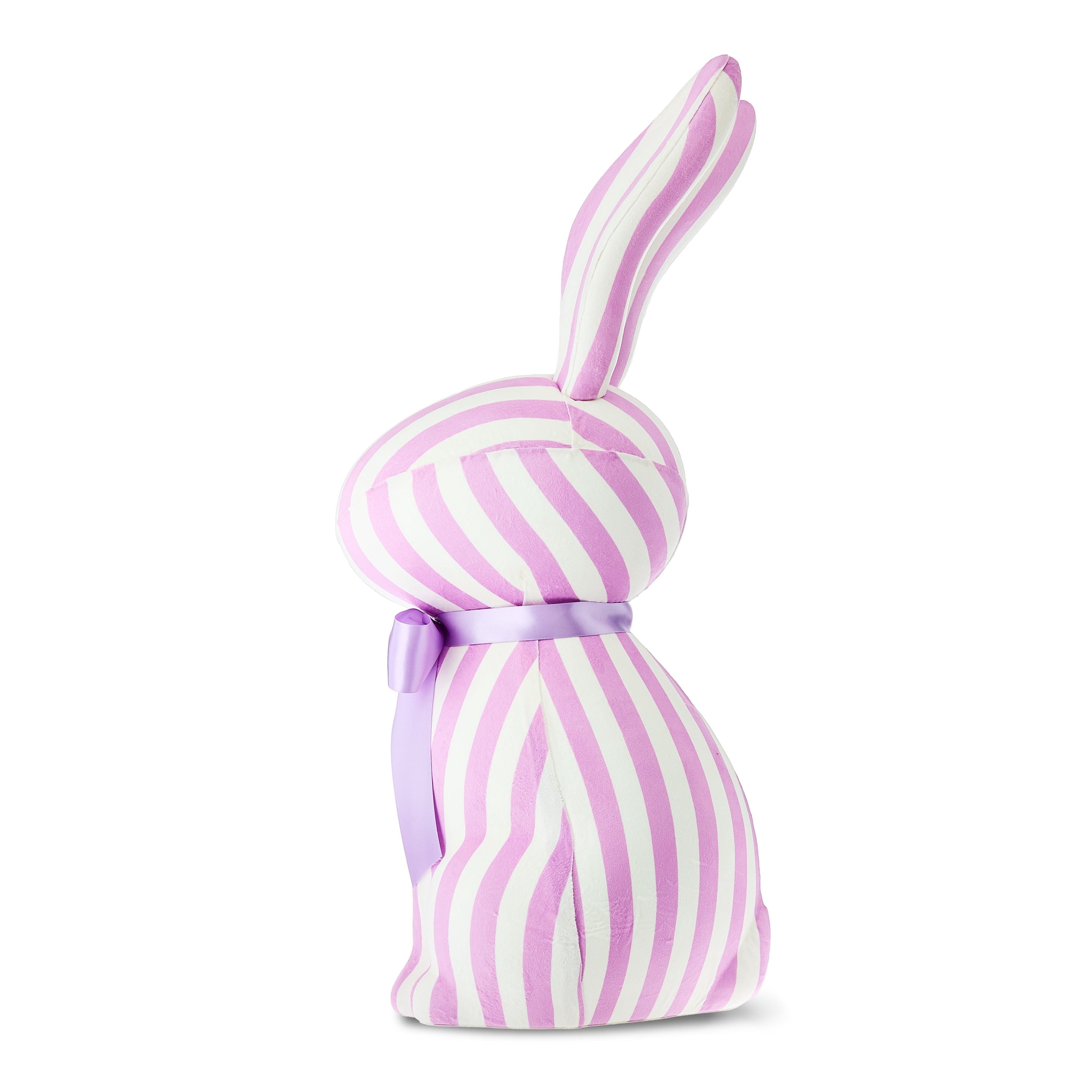 Jumbo Striped Bunny Tabletop Decoration, Purple and White, 27", Easter by Way To Celebrate