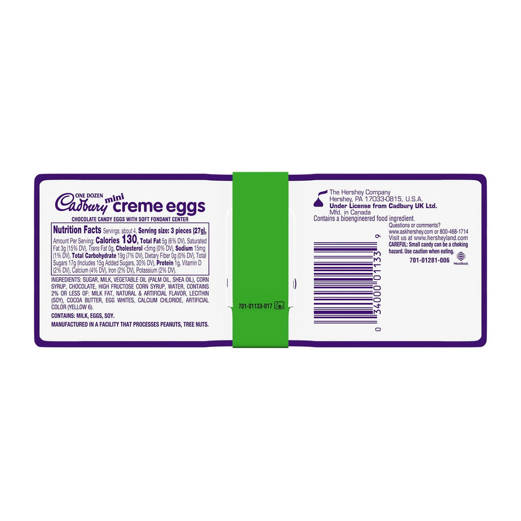 Cadbury Mini Creme Egg Chocolate with Fondant Easter Candy, Tray 3.8 oz, 12 Pieces