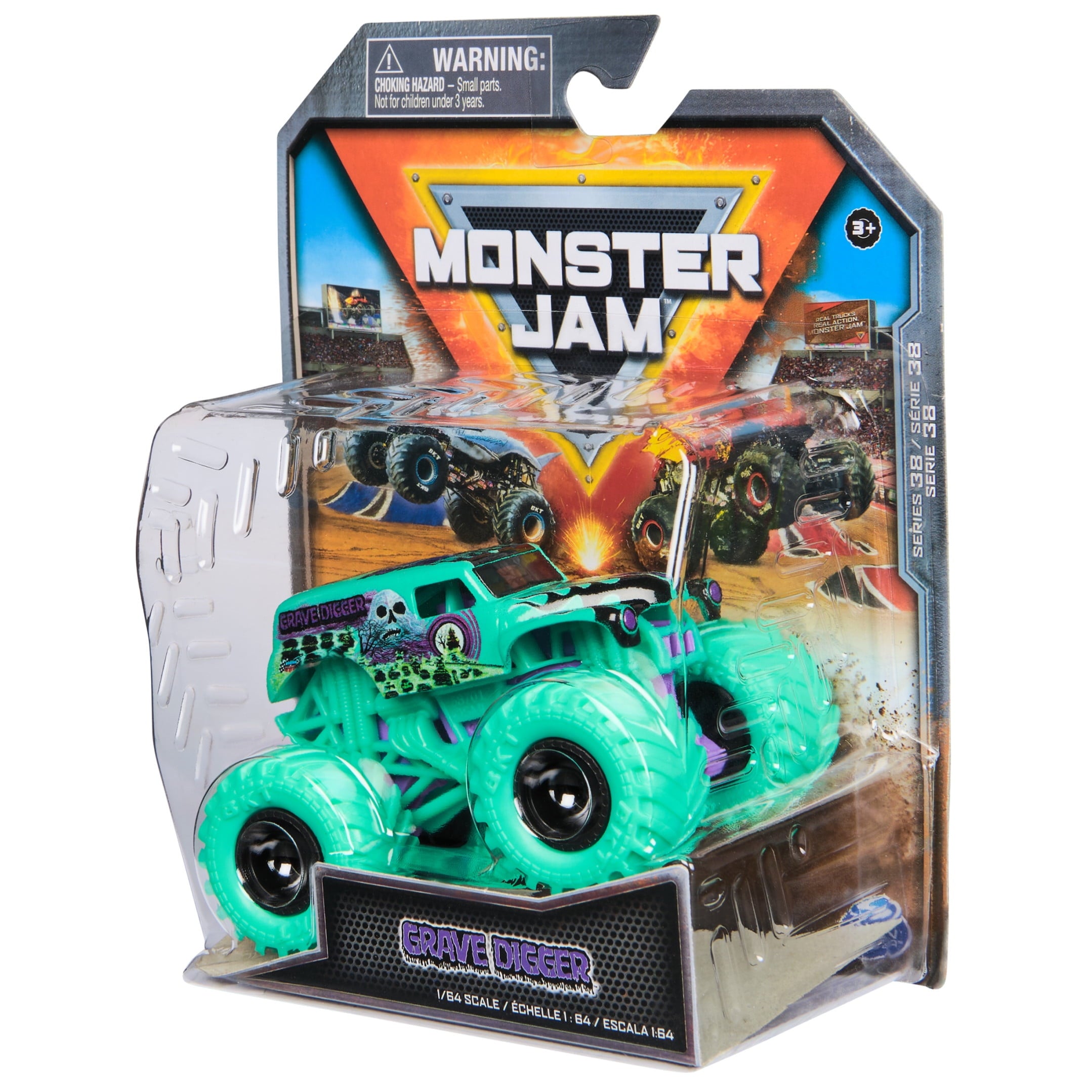 Monster Jam, Official Grave Digger Monster Truck, Die-Cast Vehicle, 1:64 Scale, Kids Toys for Boys Ages 3 and up