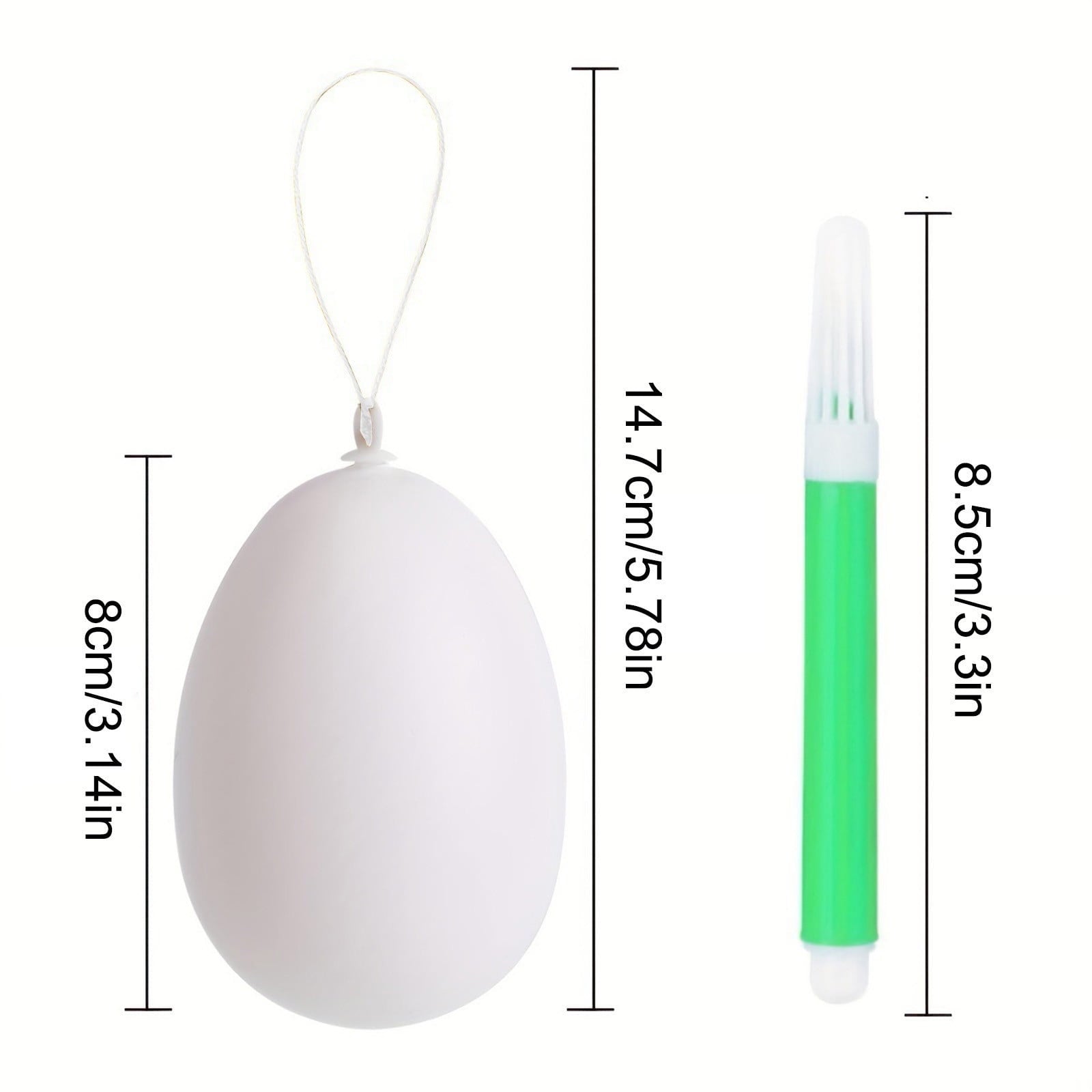 Vggrvlo 24PCS DIY Easter Eggs with 4 Pens Paper Mache Easter Eggs Craft Eggs for Easter DIY Craft for Party Ornaments Egg Hunt 3.2"