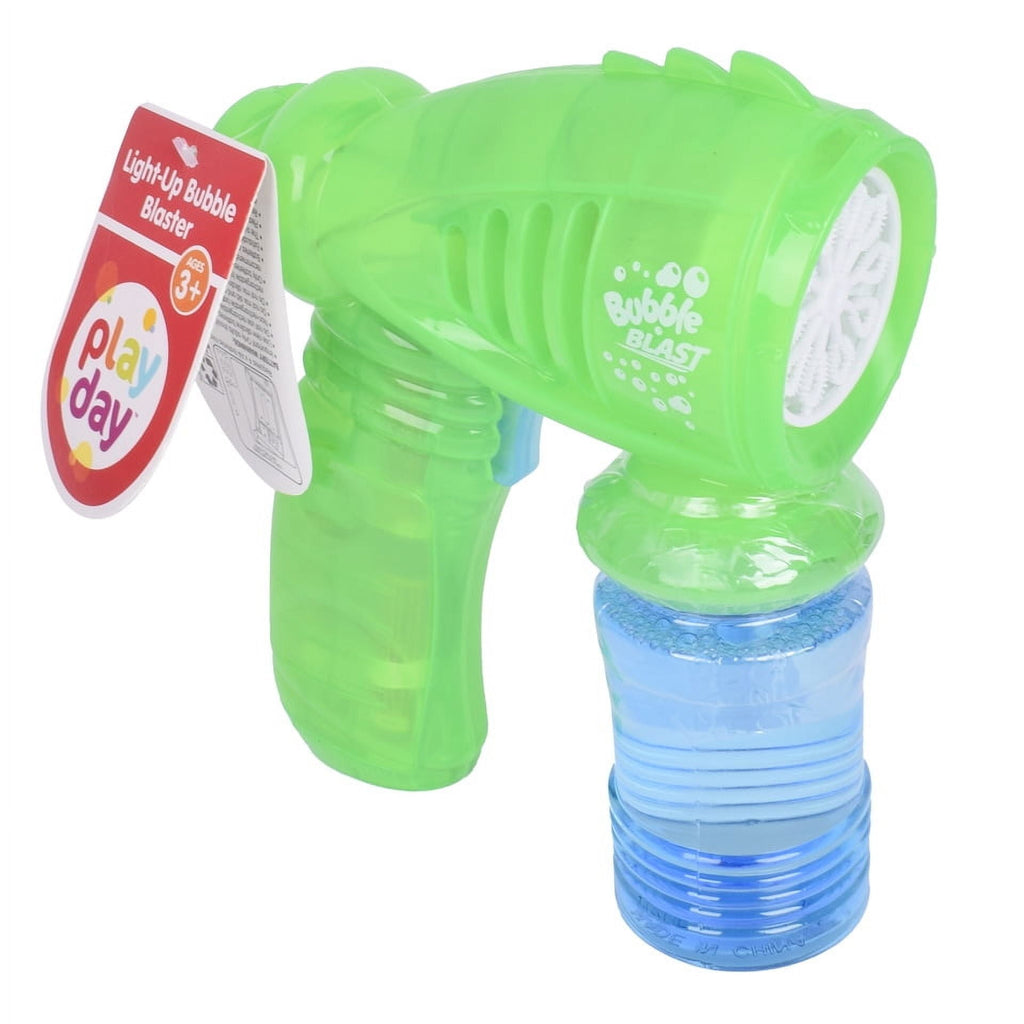Play Day Light up Bubble Blaster - Green, 4oz Solution, Children Ages 3+
