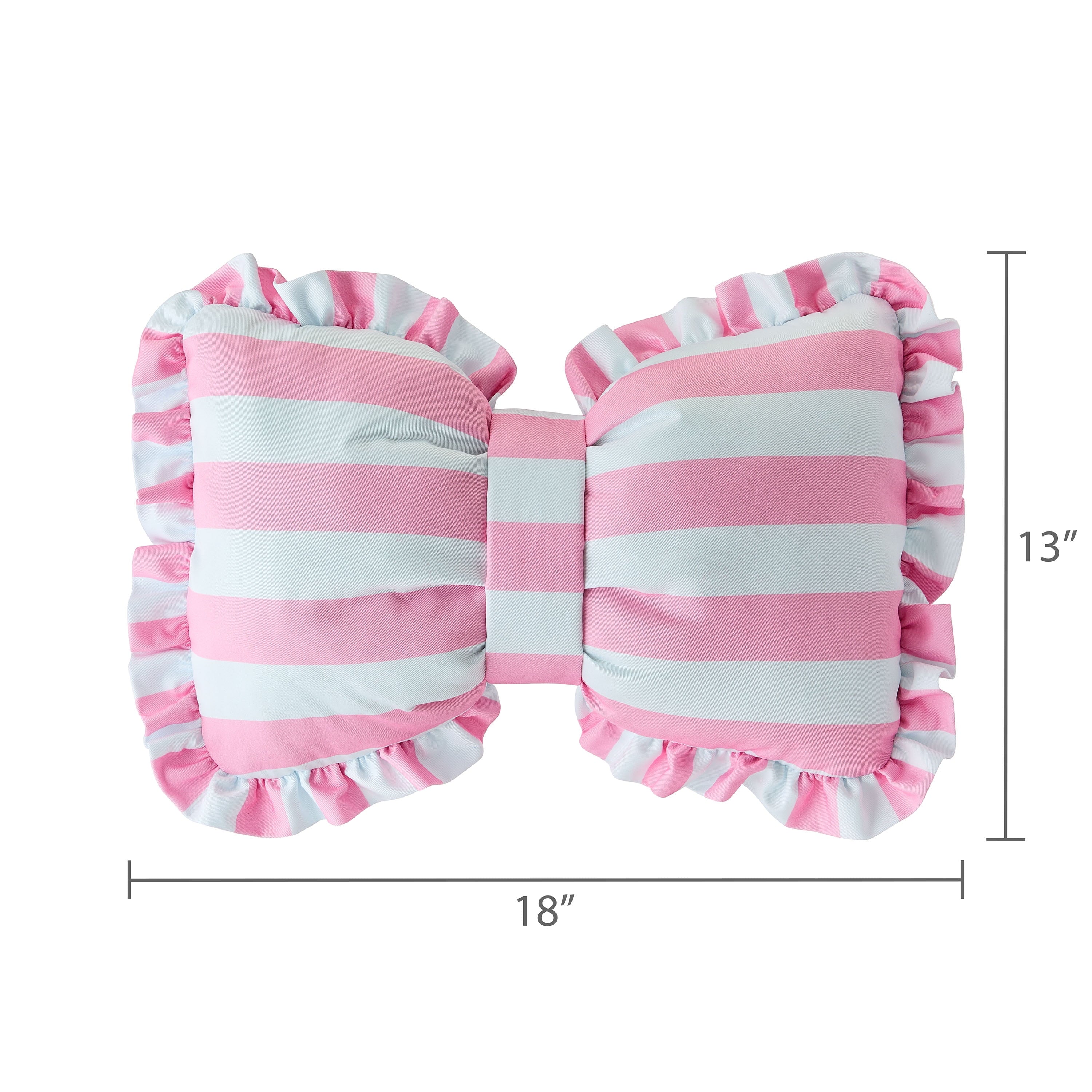 Striped Bow Decorative Pillow, Pink and White, 18" x 13", Easter by Way To Celebrate