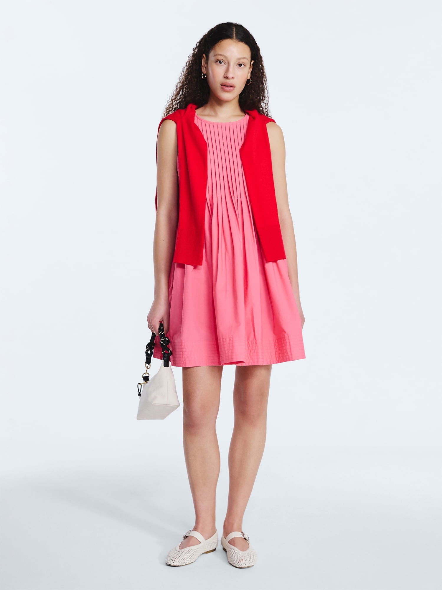 Free Assembly Women's Sleeveless Pleated Mini Dress, Sizes XS-XXL