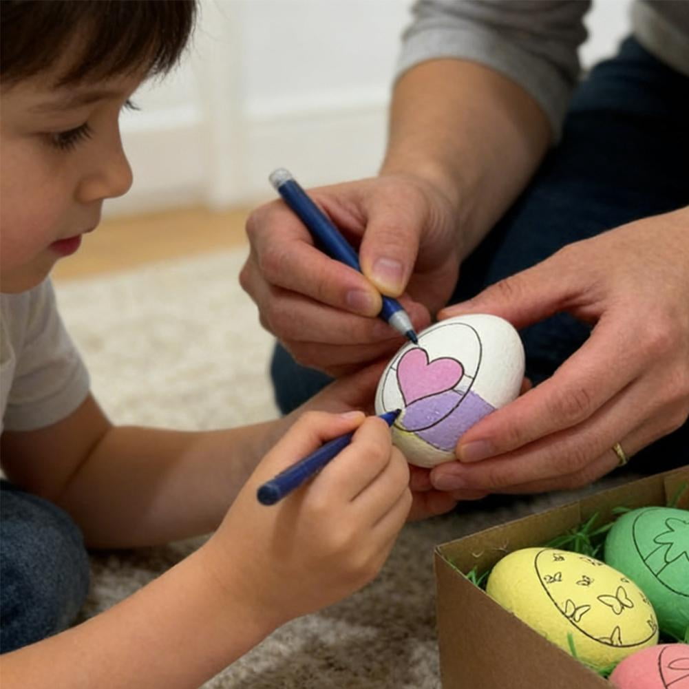 DIY Easter Egg Coloring Kit, 6 Pcs, 13×4.5×13cm, Lightweight and Gift - Ready for Easter Decor