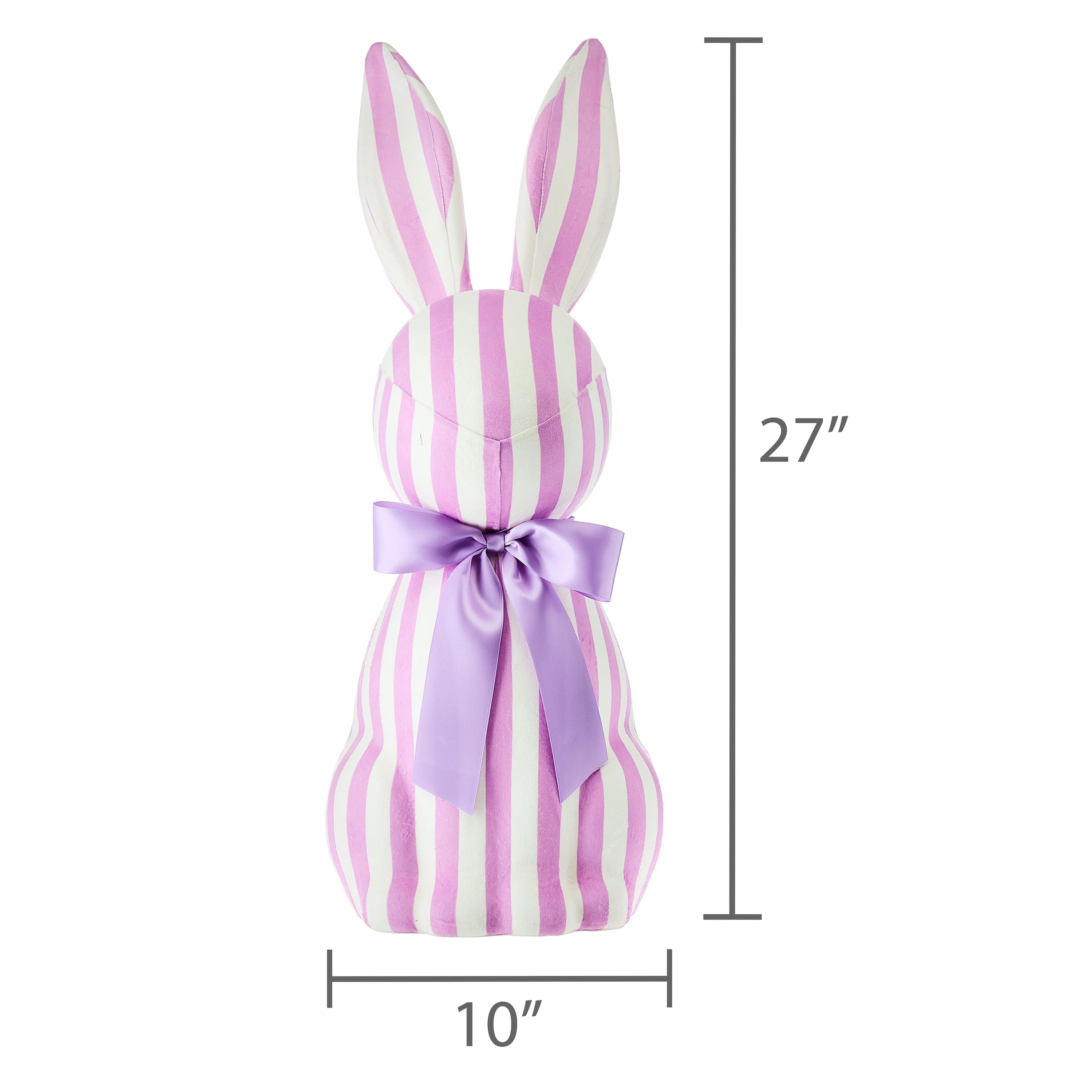 Jumbo Striped Bunny Tabletop Decoration, Purple and White, 27", Easter by Way To Celebrate