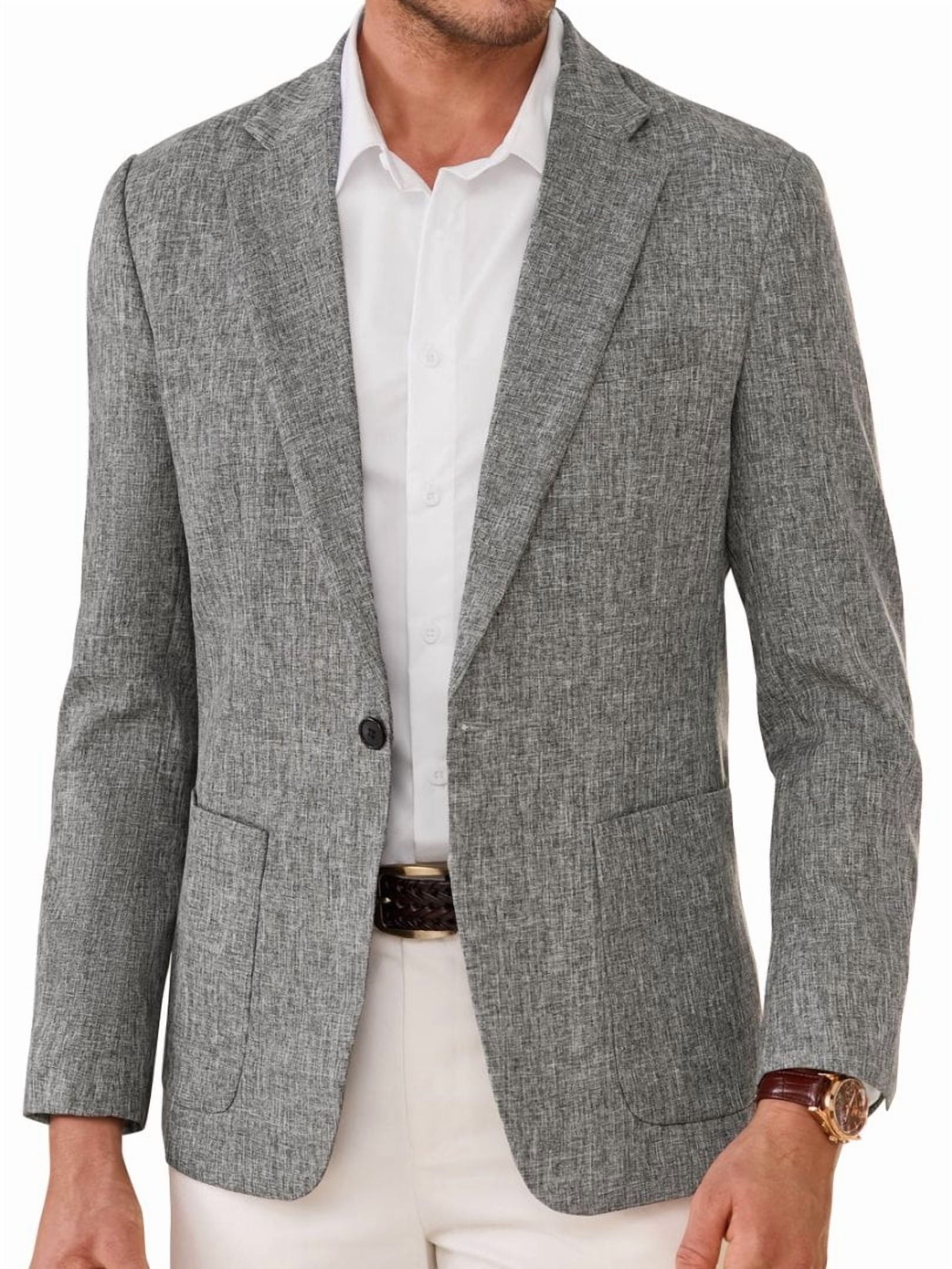 sogami Men's Casual Blazer One Button Business Suit Jacket For Men Regular Fit Sport Coats