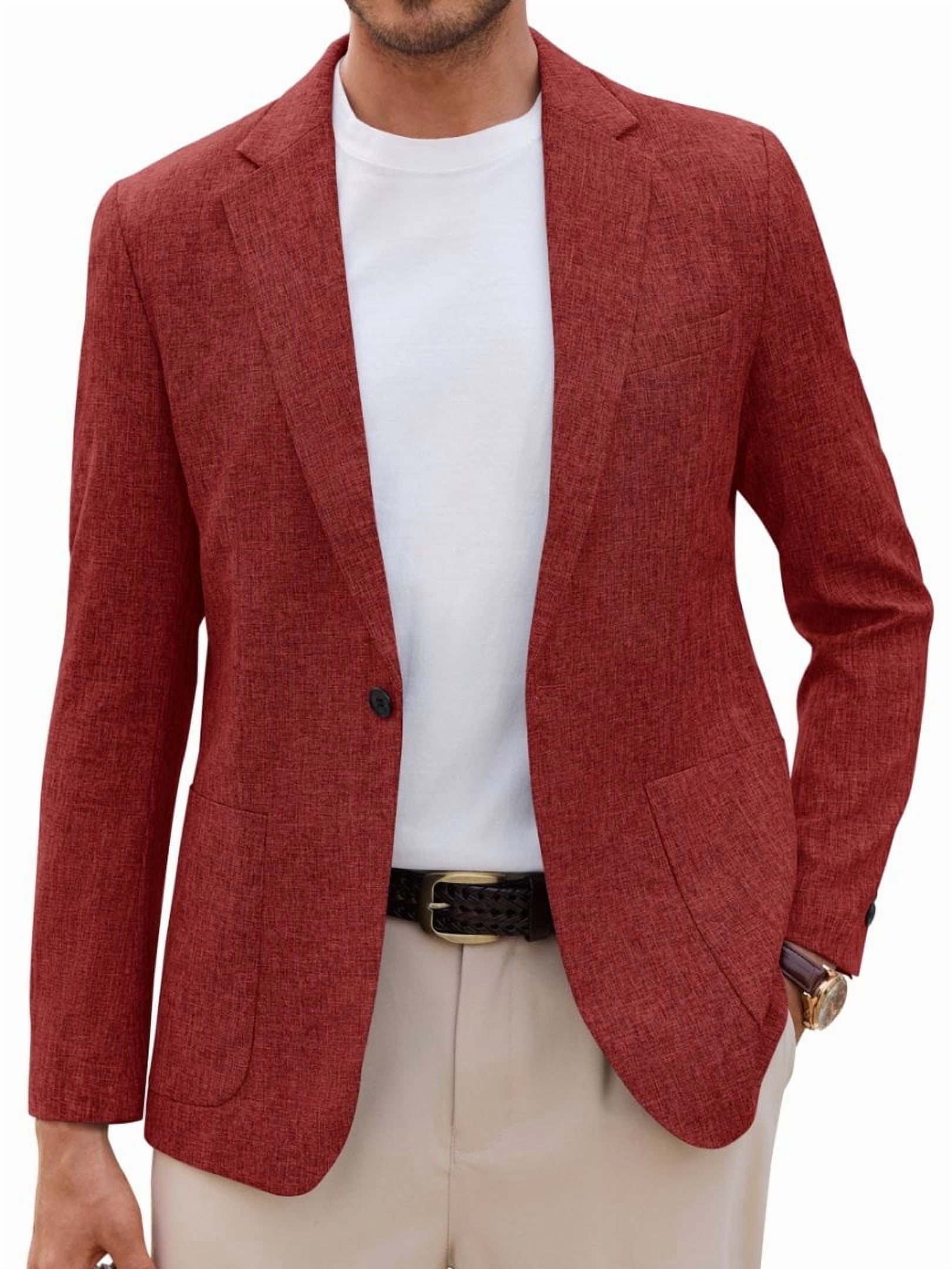 sogami Men's Casual Blazer One Button Business Suit Jacket For Men Regular Fit Sport Coats
