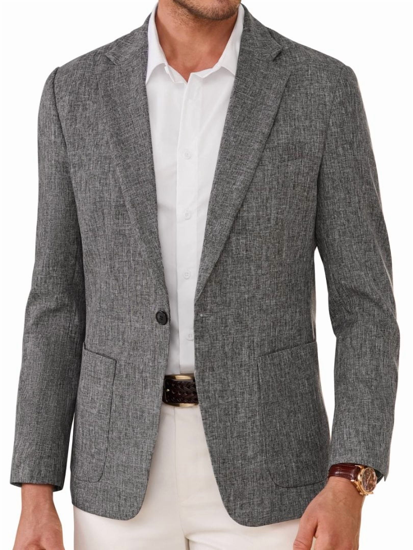 sogami Men's Casual Blazer One Button Business Suit Jacket For Men Regular Fit Sport Coats