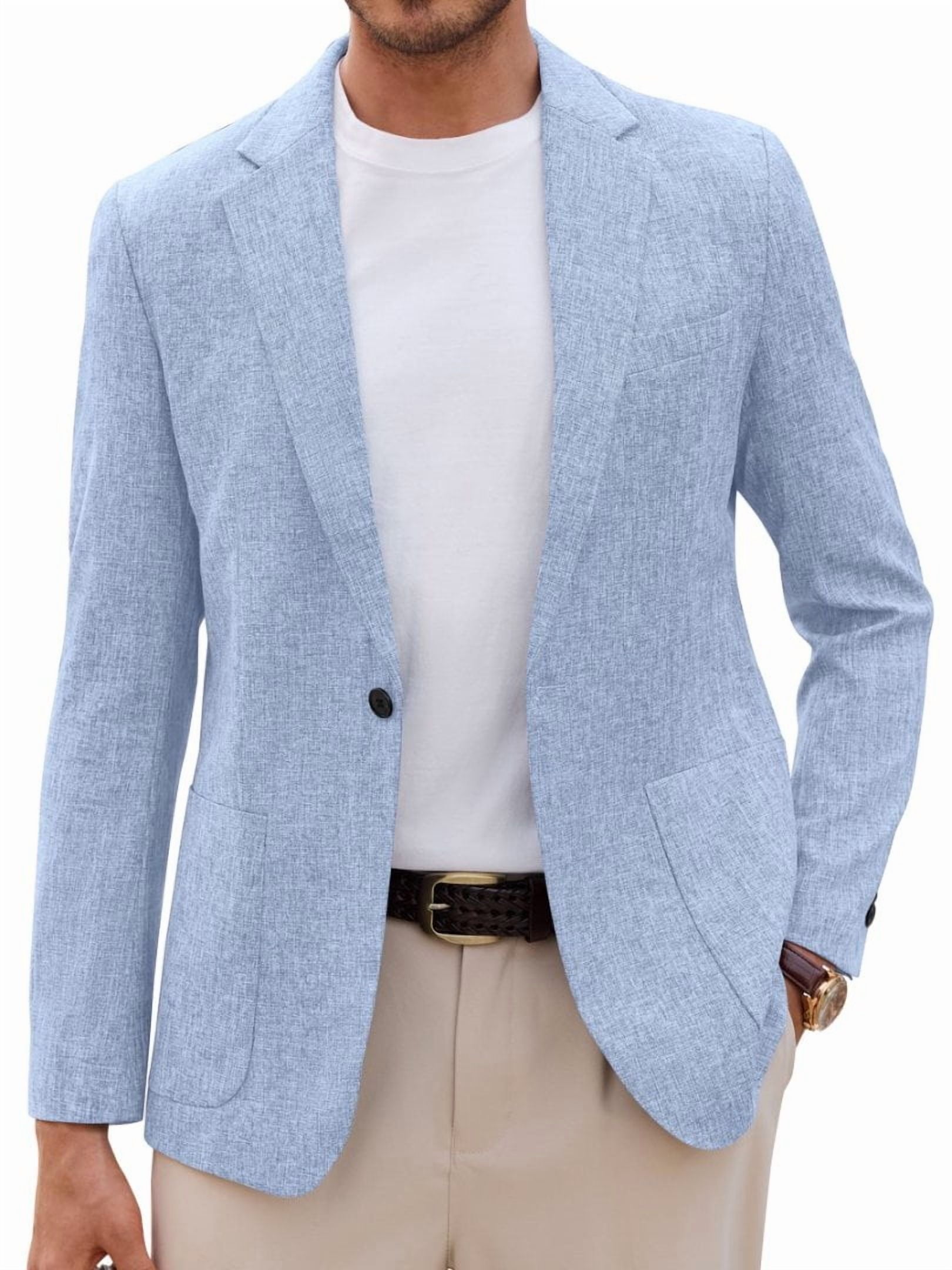 sogami Men's Casual Blazer One Button Business Suit Jacket For Men Regular Fit Sport Coats