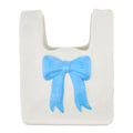 Ceramic Bag Vase with Bow, Cream and Blue, 6.5", Valentine's Day by Way To Celebrate