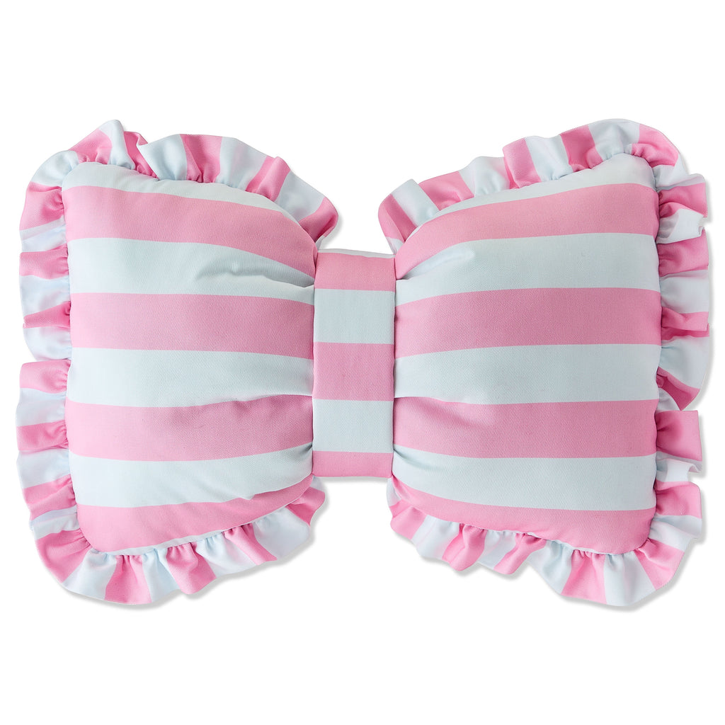 Striped Bow Decorative Pillow, Pink and White, 18" x 13", Easter by Way To Celebrate