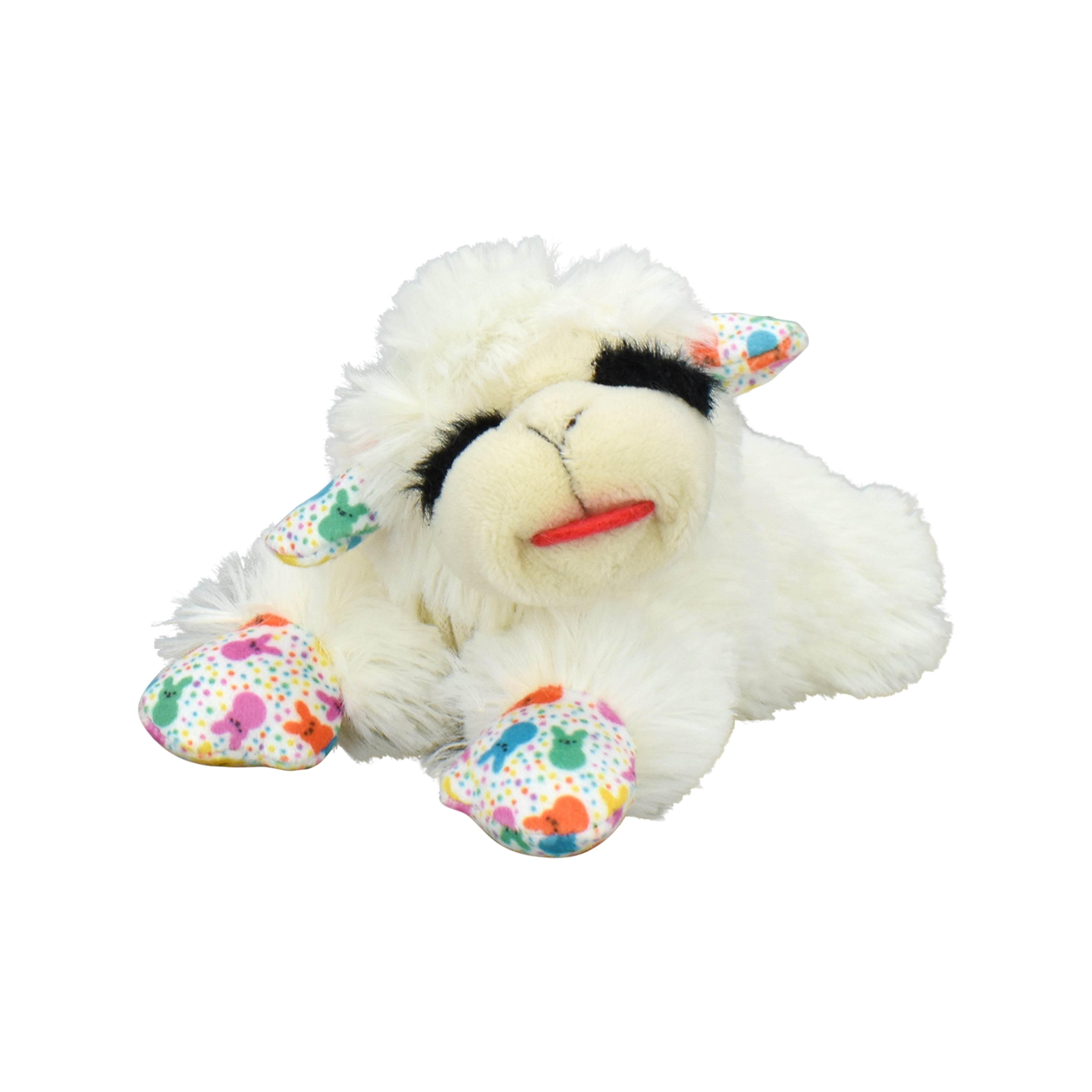Multipet Easter Holiday Small Plush Lamb Chop 2 Pack Dog Toy with Squeaker, Festive Bunny Pattern on Ears and Paws
