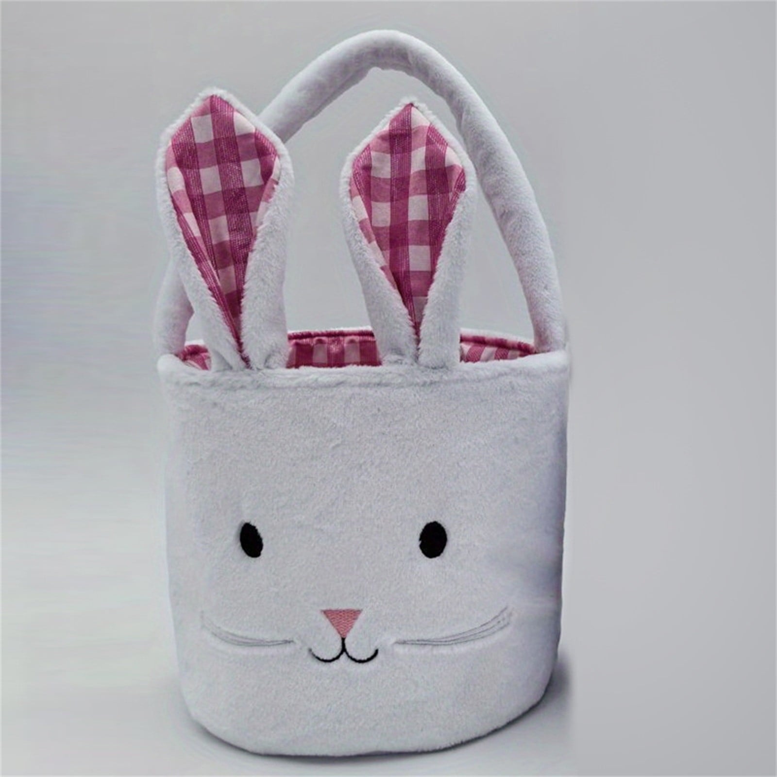 Easter Basket for Kids - Plush Bunny Basket with Handle, Easter Bucket for Egg Hunt, Easter Decorations & Gifts for Boys and Girls (Blue) by PALIFEUR
