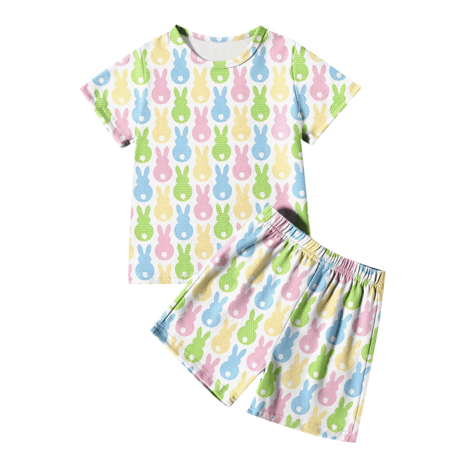Toddler Baby Boy Summer Outfit two Pieces Easter Graphic Short Sleeve Top Cute Clothes for Kids Boys Girls 3-4 Years
