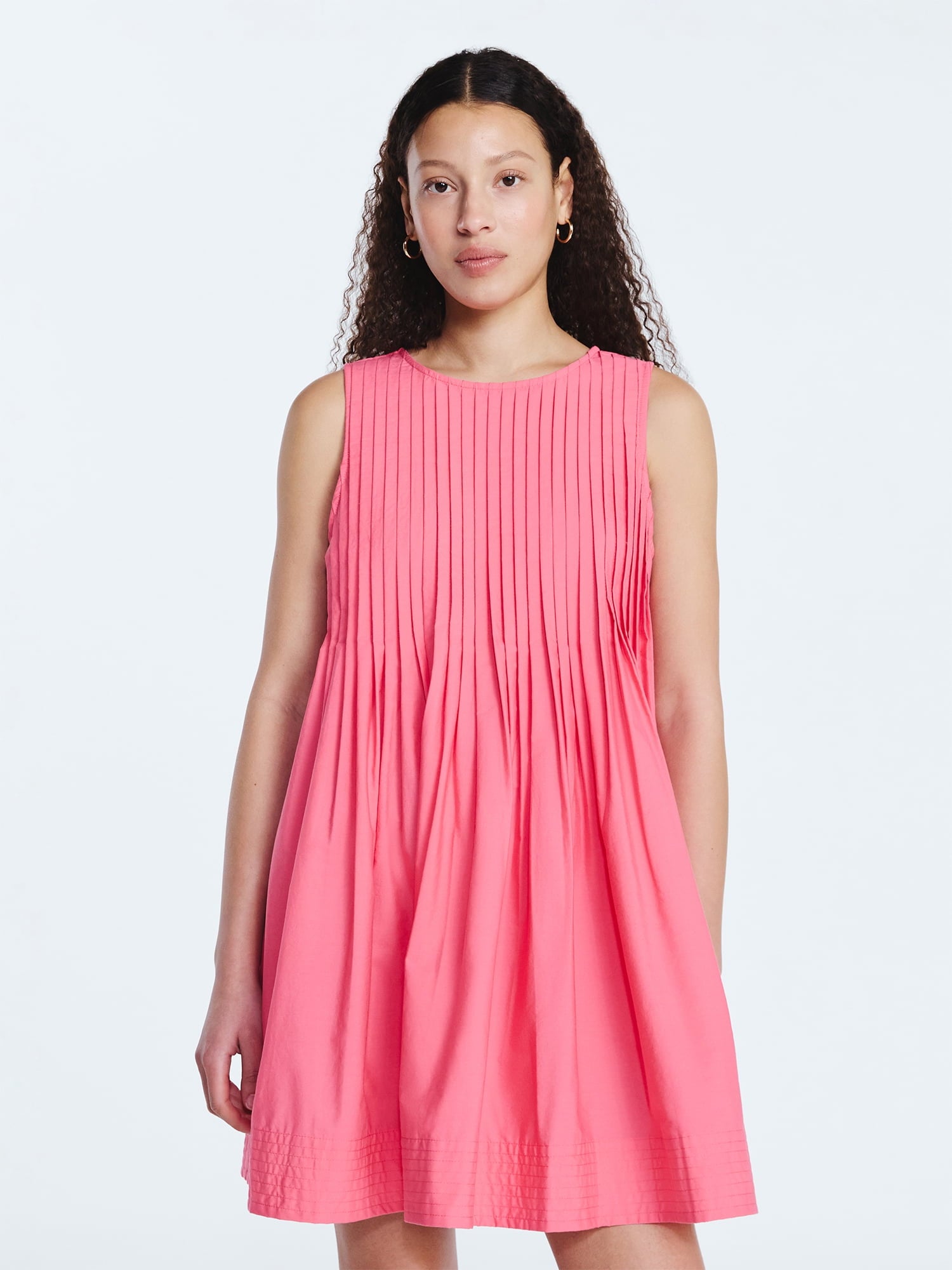 Free Assembly Women's Sleeveless Pleated Mini Dress, Sizes XS-XXL