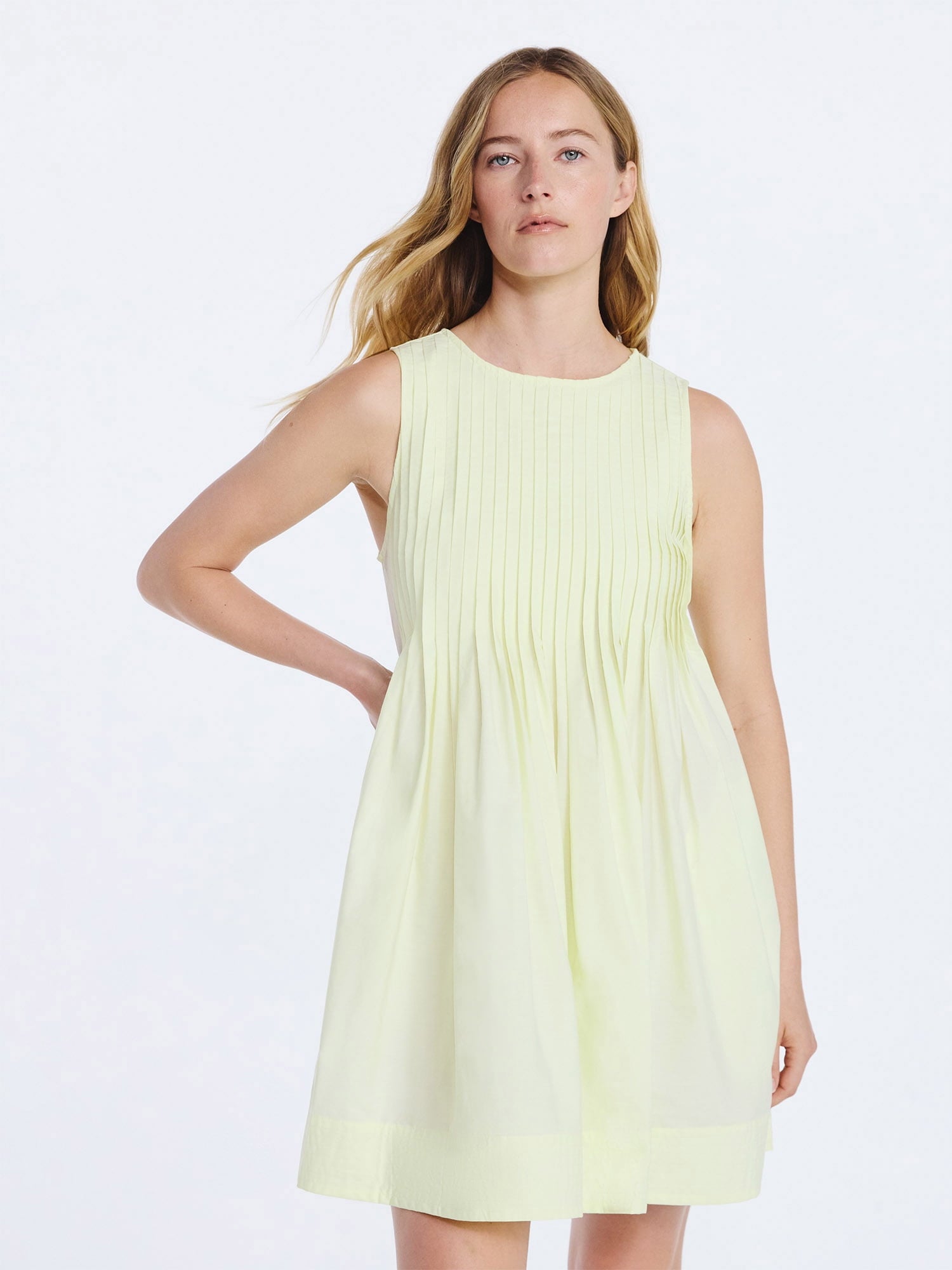 Free Assembly Women's Sleeveless Pleated Mini Dress, Sizes XS-XXL