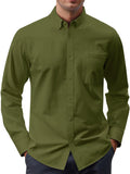 GENTS BLISS Long Sleeve Mens Dress Shirts Casual Solid Shirts for Men Regular Oxford Tops with Pocket