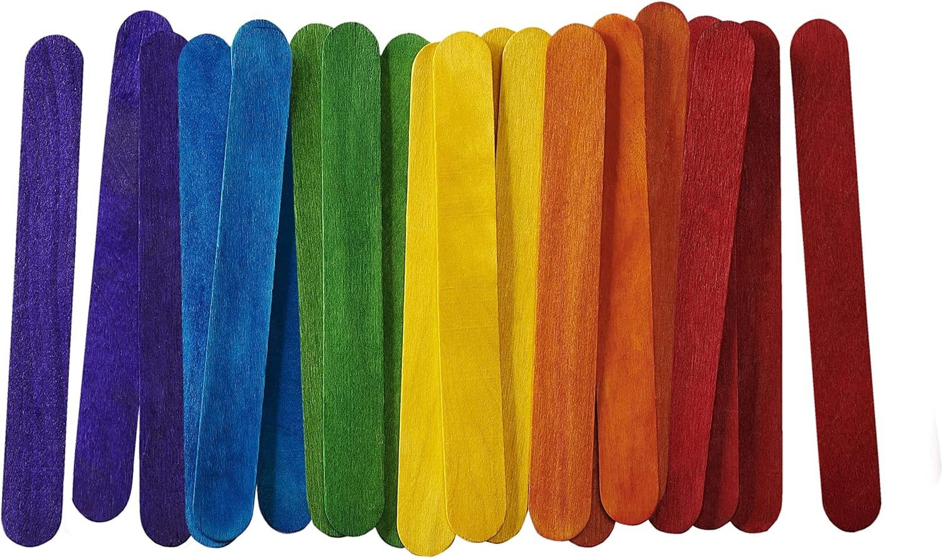 GUSTO 6" Colored Popsicle Stick Set Wooden Sticks for Crafts, Assorted 100-Pack