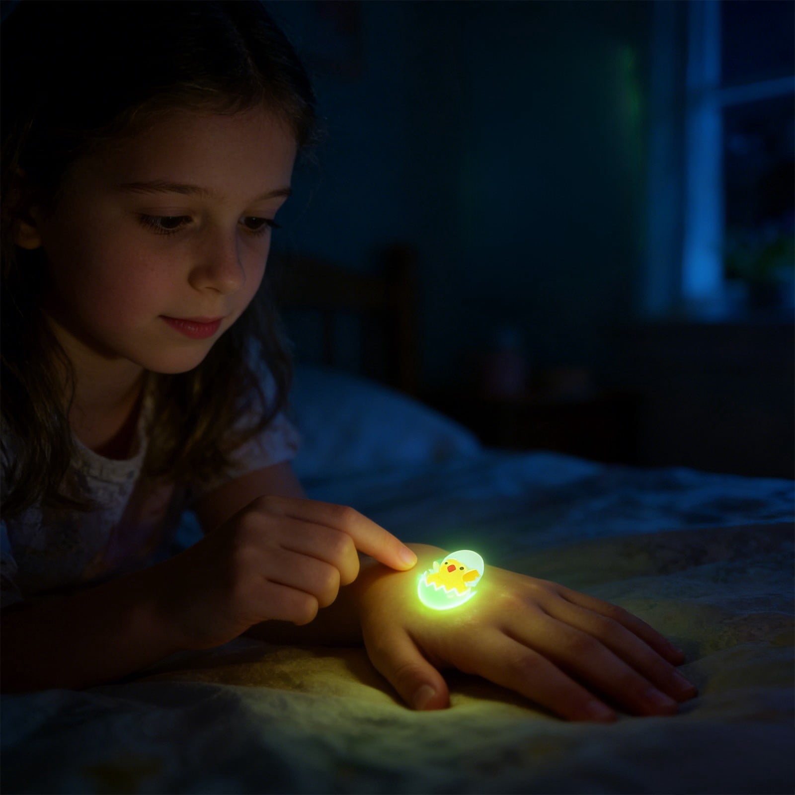 Glow In The Dark Easter Temporary Tattoos For Kids, Bunny Egg Waterproof Sweatproof, Safe Non-Irritating, Easy Apply & Remove, for Easter Egg Hunt Party Favors Basket Fillers Classroom Activities