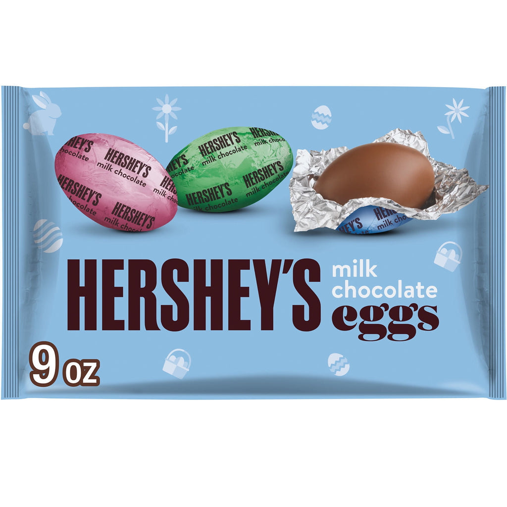 Hershey's Milk Chocolate Eggs Easter Candy, Bag 9 oz