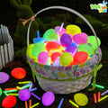 JOYFY 144 Pcs Easter Eggs Filled with Toys (72 Eggs & 72 Glow Sticks),Easter Glowing Eggs Set for Kids,Easter Basket Stuffers Fillers Gift,Easter Eggs Hunt Game Party Favors