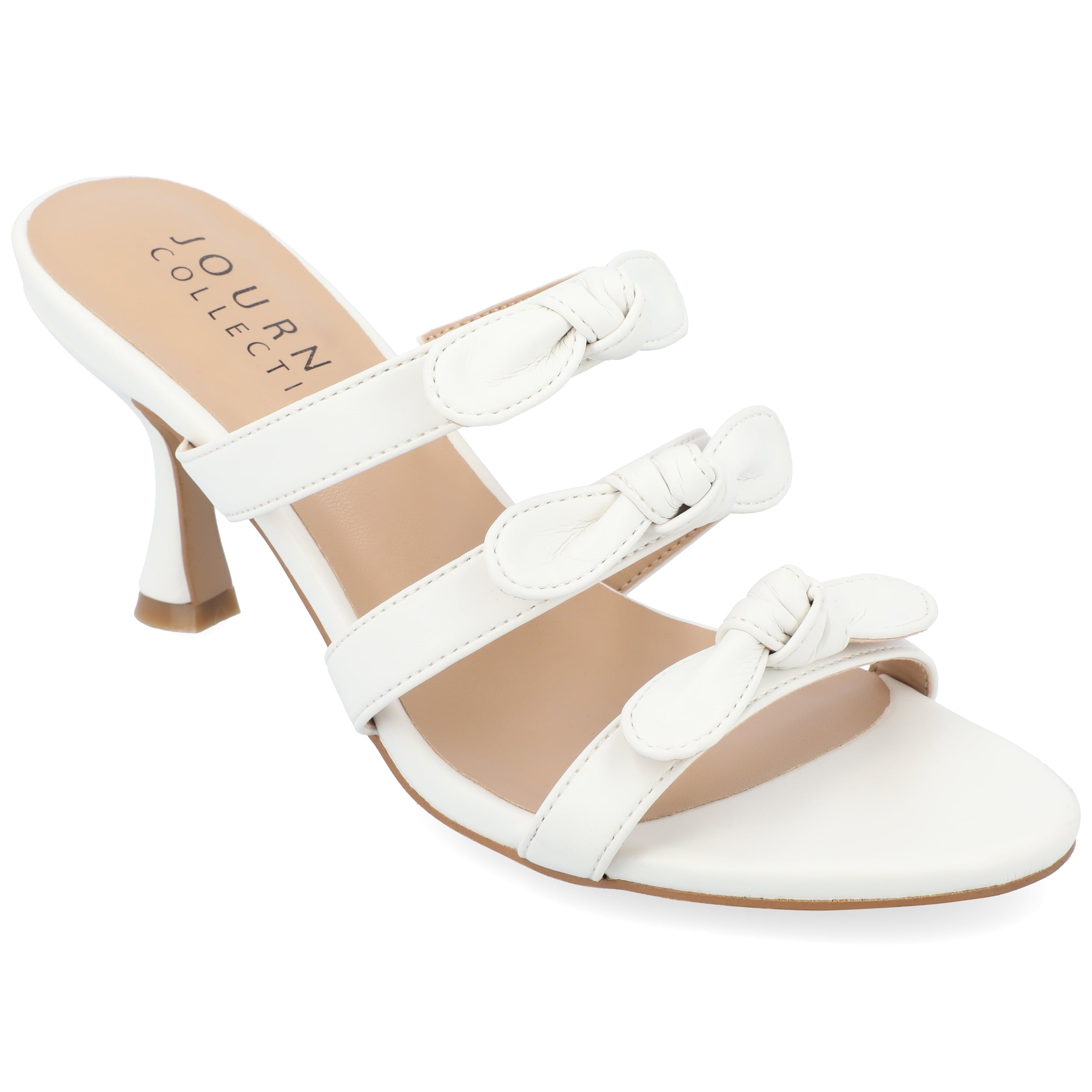 Journee Womens Kristina Vegan Leather Slip On Open Toe Sandals