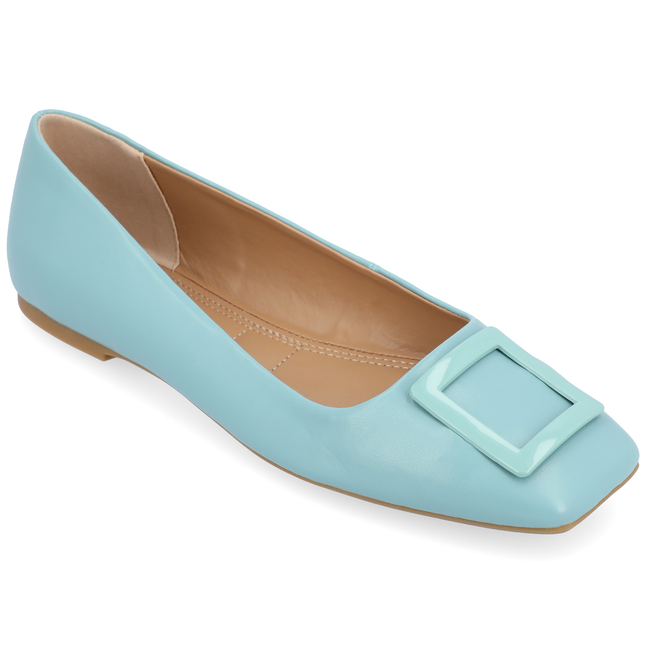 Journee Womens Zimia Ballet Slip On Square Toe Dress Flats