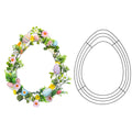 KUAZOU Bunny Wreath,Earmouse Supply Floral Garden Easter Bunny Head Shaped Wire Wreath Form - 16.5 Inches