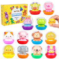 KiddiTouch 12 Pack Prefilled Easter Eggs Squishy Toys for Basket Stuffers, Slow Rising Stress Squishies for Goodie Bag Stuffer for Kids Birthday
