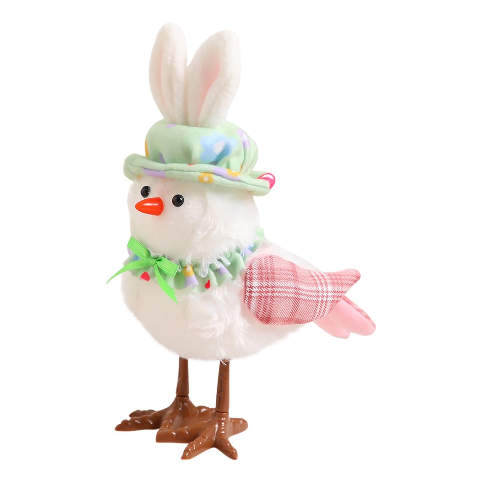 Lksixu St.Patrick's Day Birds Ornaments, 3D Green Shamrock Bird Figurines with Hat and Bow, Handmade Irish Luck Inseparable Birds Doll Spring Table Decor Animals Garden Statue for Window Party
