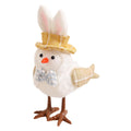 Lksixu St.Patrick's Day Birds Ornaments, 3D Green Shamrock Bird Figurines with Hat and Bow, Handmade Irish Luck Inseparable Birds Doll Spring Table Decor Animals Garden Statue for Window Party