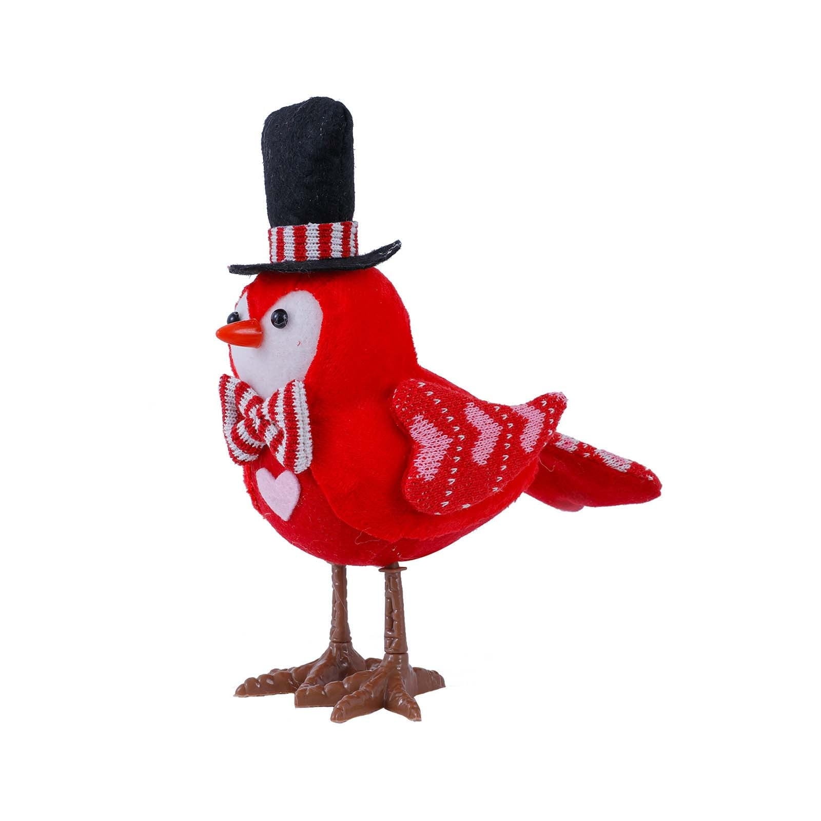 Lksixu St.Patrick's Day Birds Ornaments, 3D Green Shamrock Bird Figurines with Hat and Bow, Handmade Irish Luck Inseparable Birds Doll Spring Table Decor Animals Garden Statue for Window Party