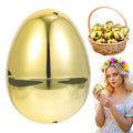 Large Gold Plastic Easter Egg, 2.36 Inch Empty Openable Egg for Filling Candy Toys, Giant Easter Egg Hunt Decorations, Basket Stuffers Party Supplies, 1pc