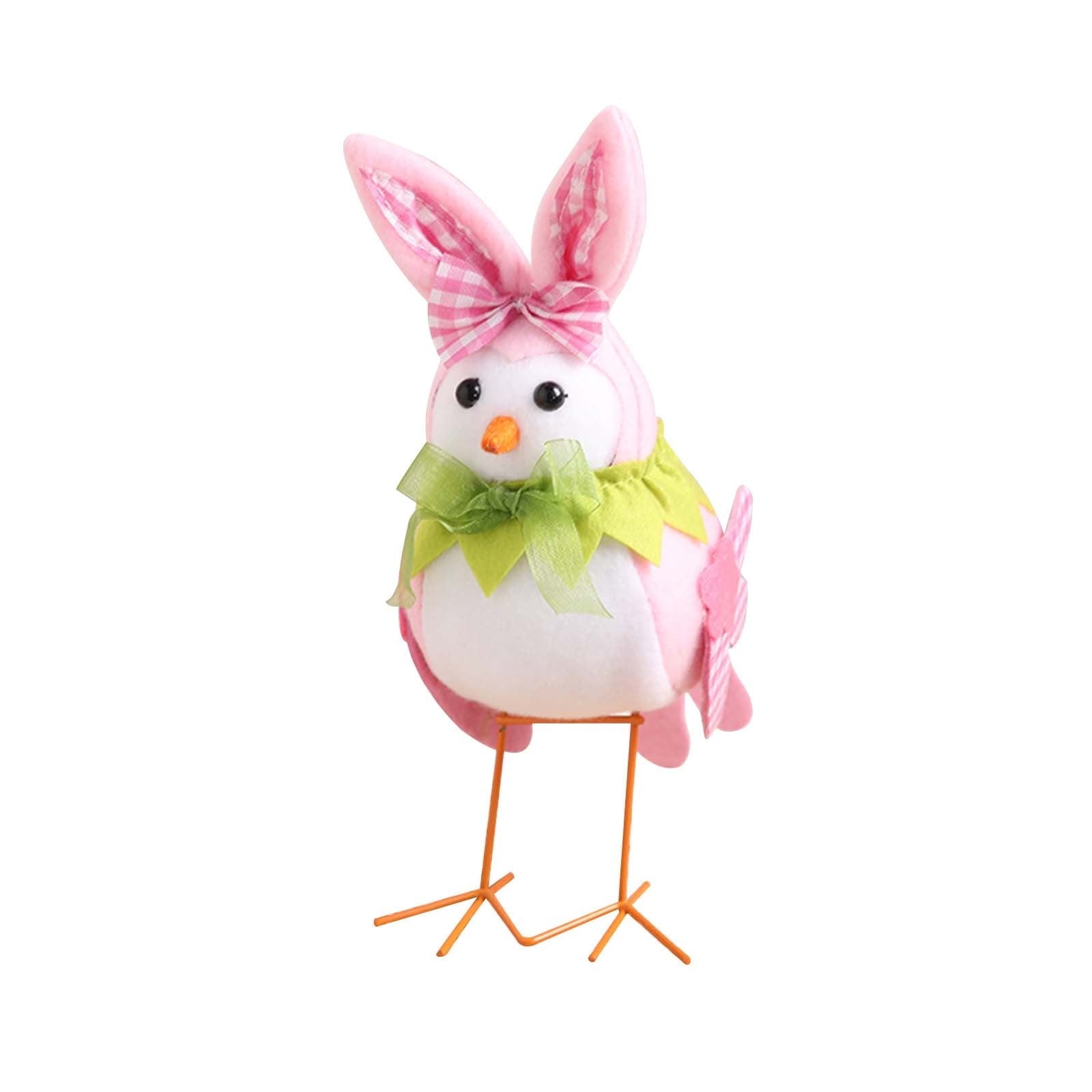 Lksixu St.Patrick's Day Birds Ornaments, 3D Green Shamrock Bird Figurines with Hat and Bow, Handmade Irish Luck Inseparable Birds Doll Spring Table Decor Animals Garden Statue for Window Party