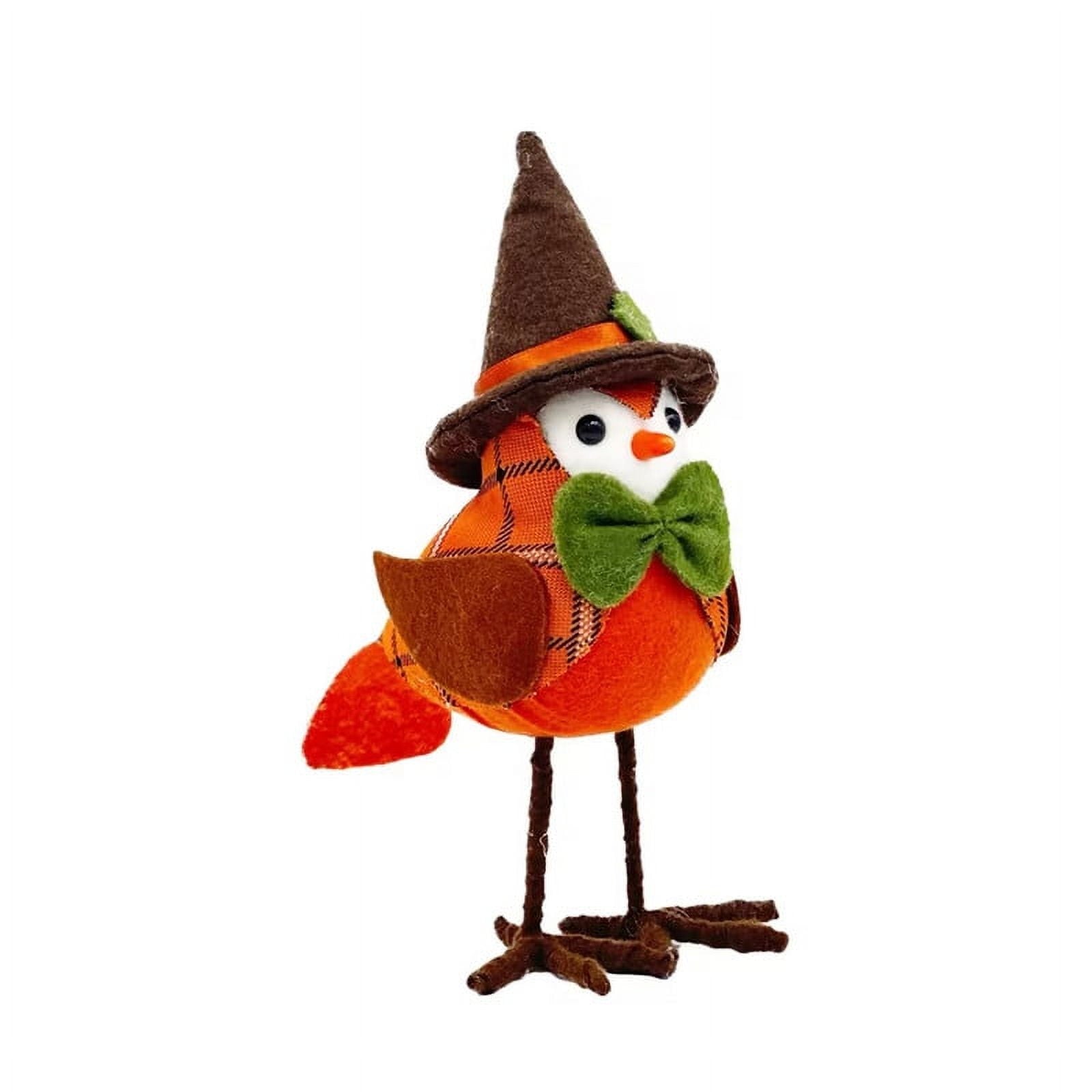 Lksixu St.Patrick's Day Birds Ornaments, 3D Green Shamrock Bird Figurines with Hat and Bow, Handmade Irish Luck Inseparable Birds Doll Spring Table Decor Animals Garden Statue for Window Party